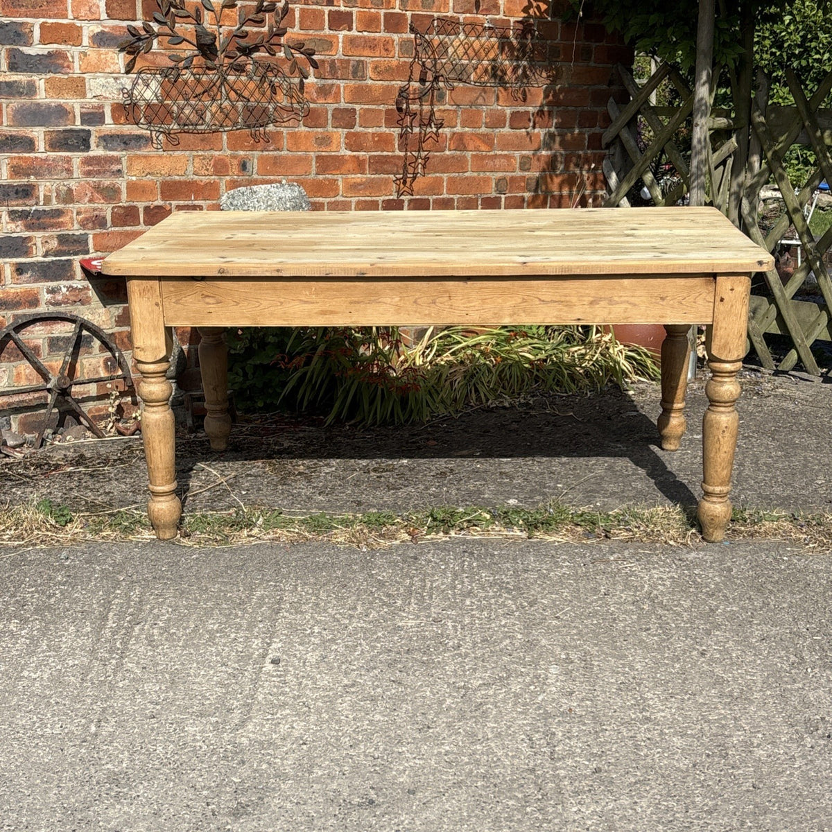 Vintage Pine Kitchen Table - Farmhouse Kitchen - Sits 8 - Cottage