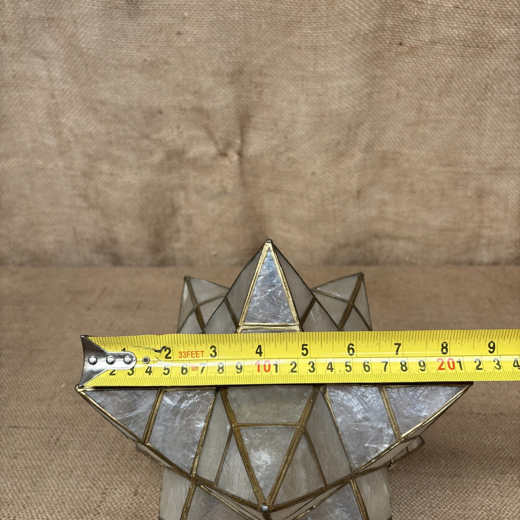 Capiz shell star pendant lampshade - Large - Vintage - Celestial - Gold