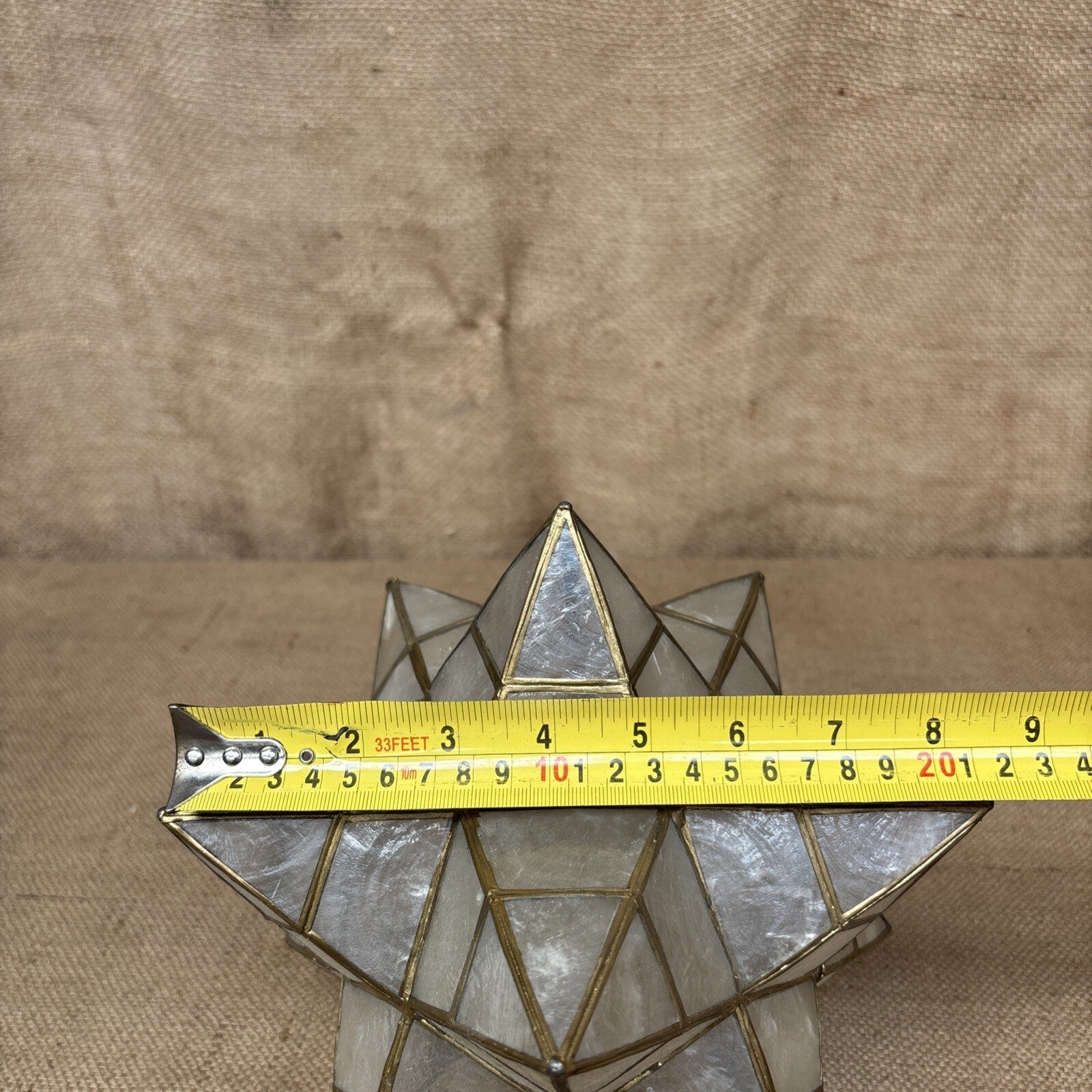 Capiz shell star pendant lampshade - Large - Vintage - Celestial - Gold