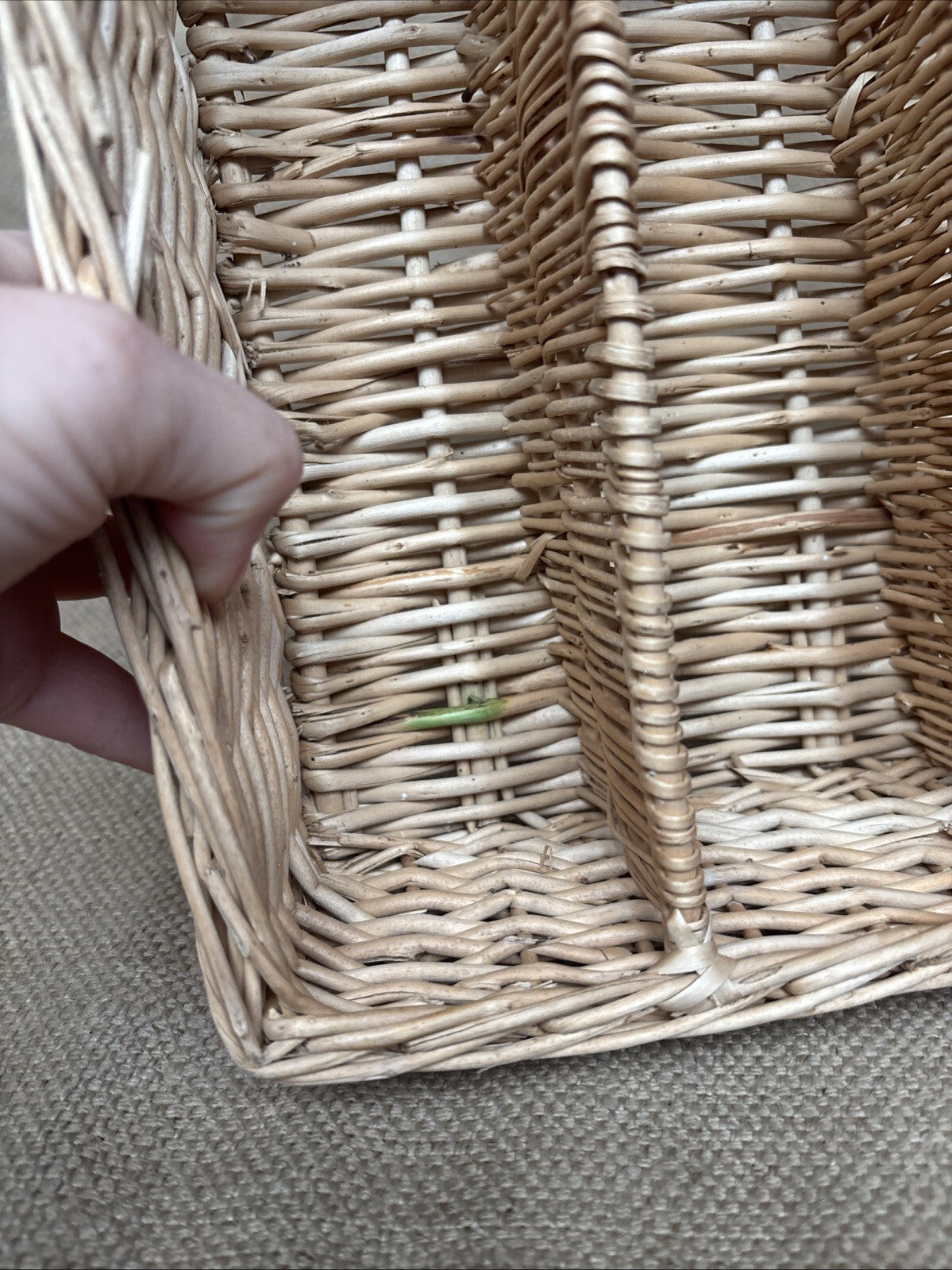 Vintage Cutlery Organiser - Wicker - Farmhouse