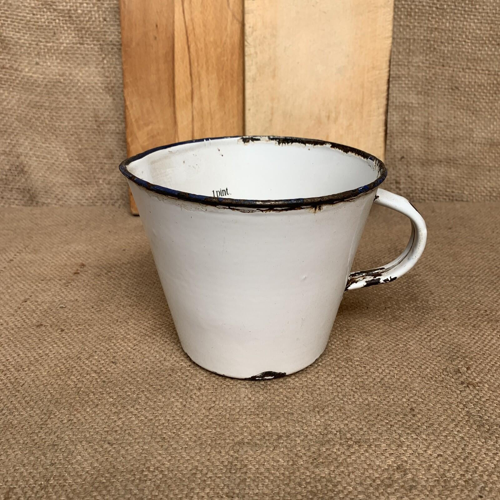 Enamel Measuring Jug - Antique - Kitchenalia - Rustic Kitchen - Prop Only