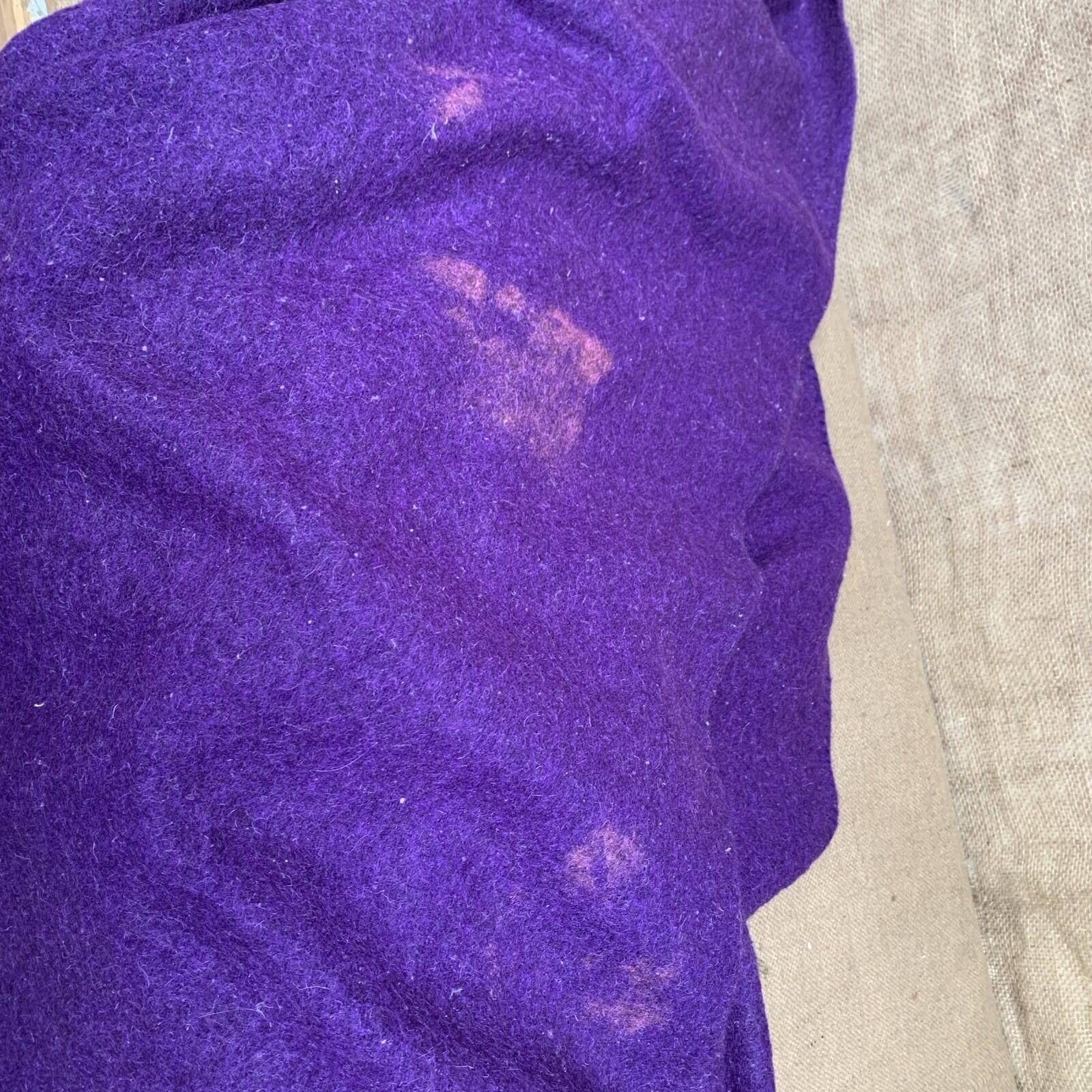 CC41 1940s Purple wool blanket WW2 Era homeware bed 160cm X 200cm