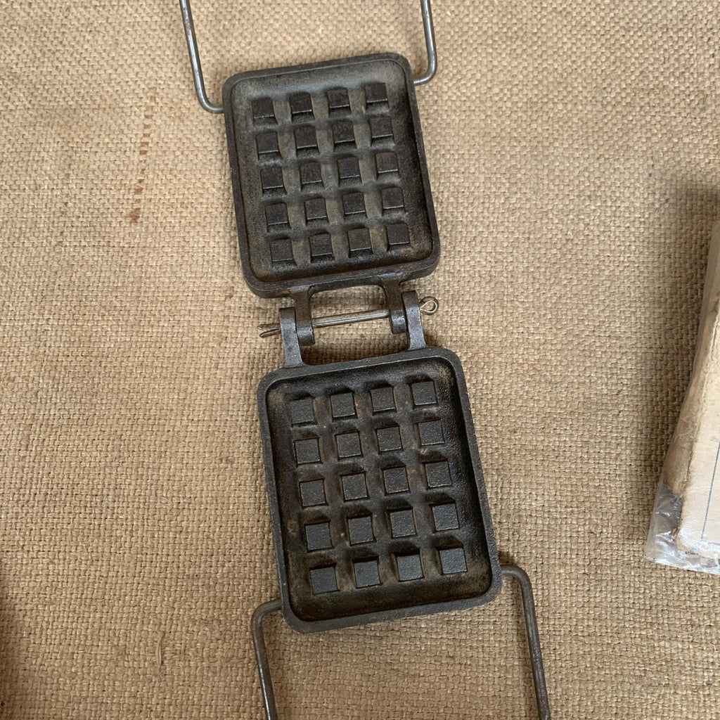 Antique Canadian Waffle Iron - British Made - Kitchenalia