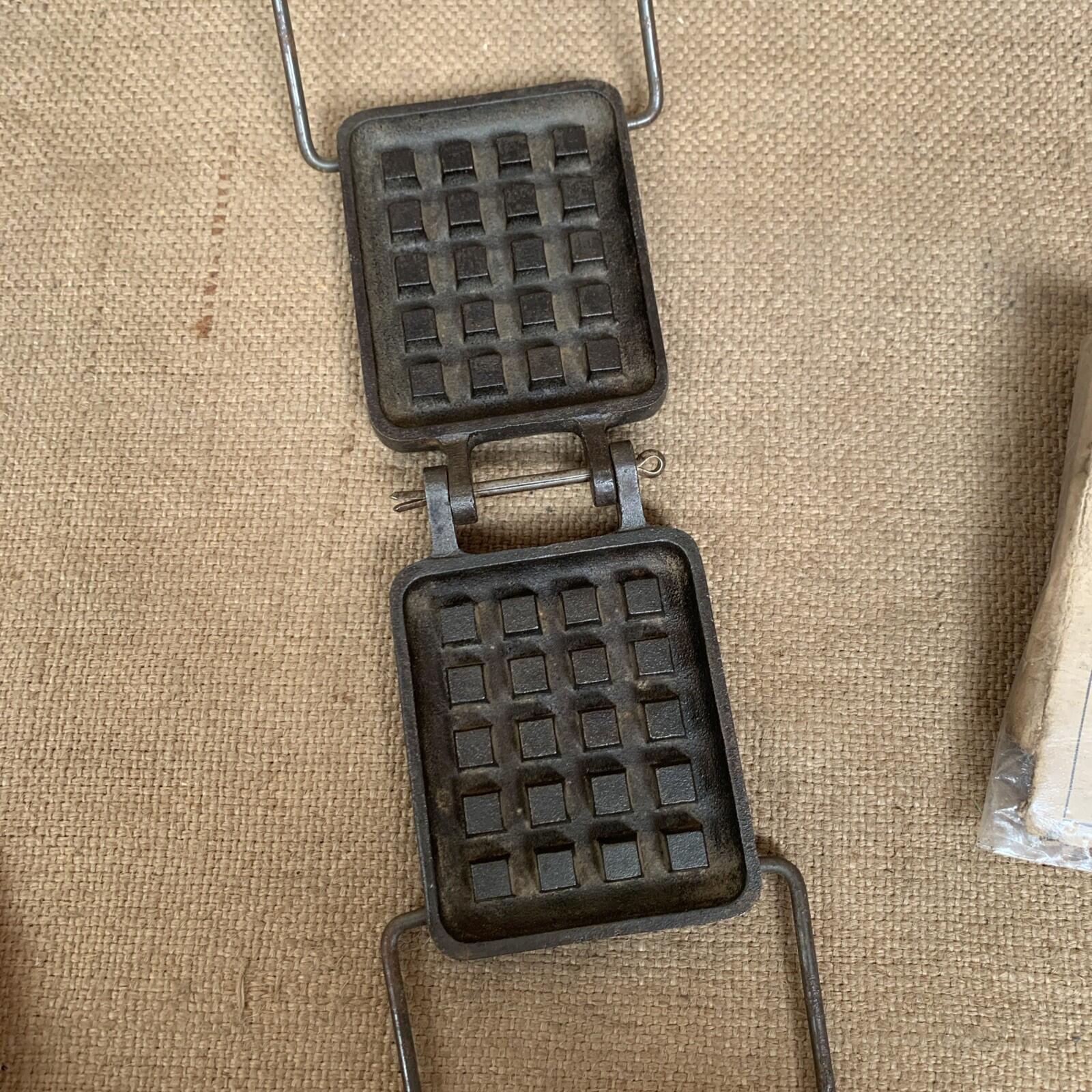 Antique Canadian Waffle Iron - British Made - Kitchenalia
