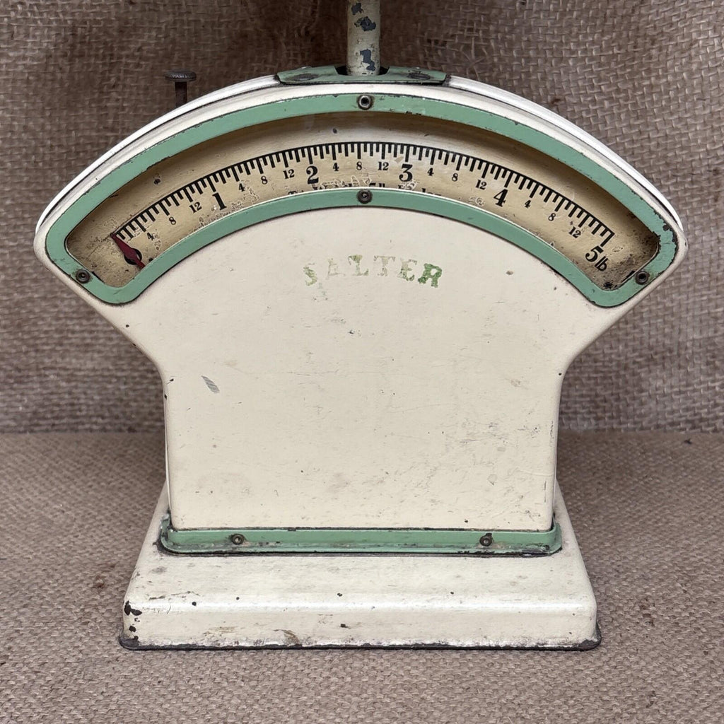 Vintage Salter Cookery Scale - Cream & Green - Kitchenalia - Farmhouse