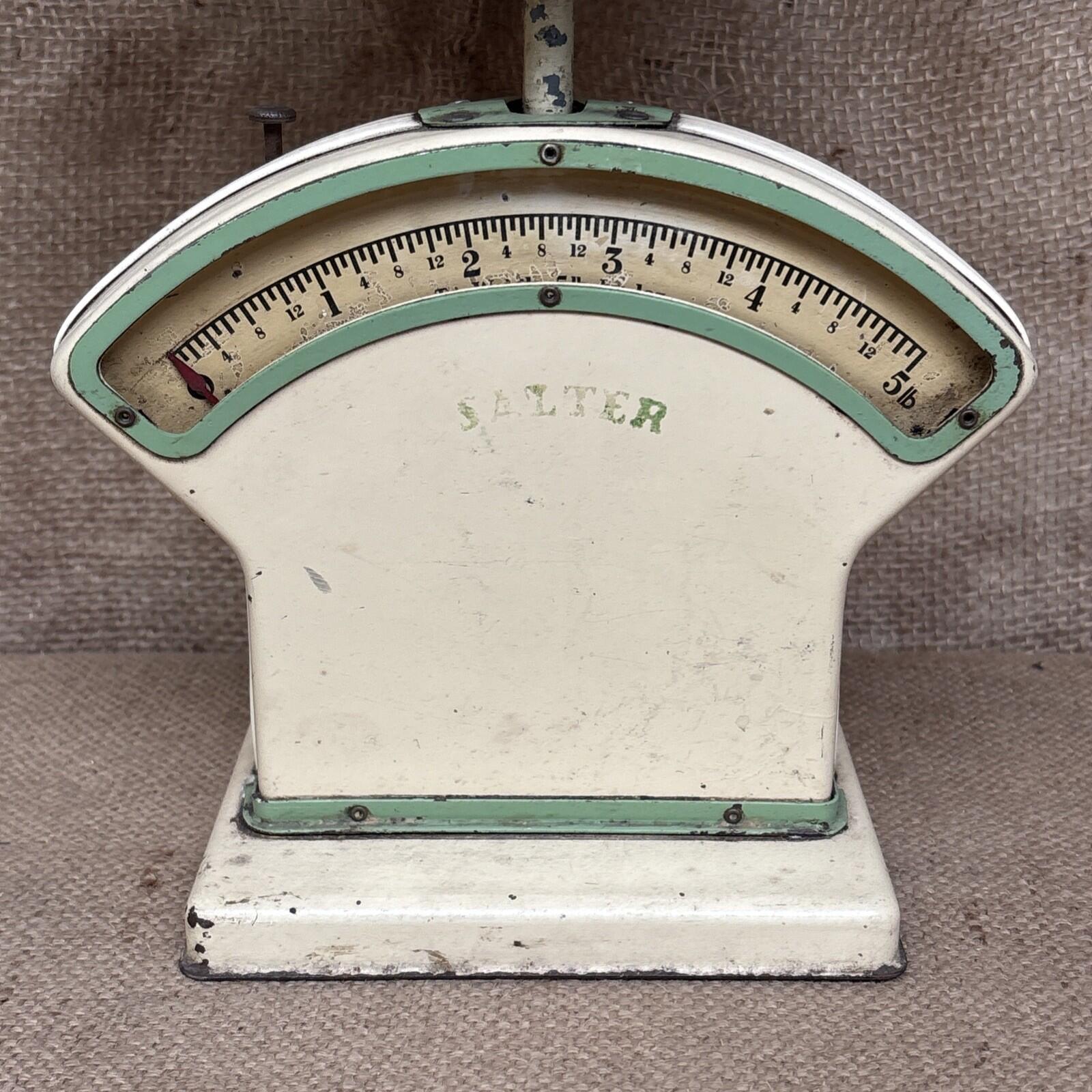 Vintage Salter Cookery Scale - Cream & Green - Kitchenalia - Farmhouse