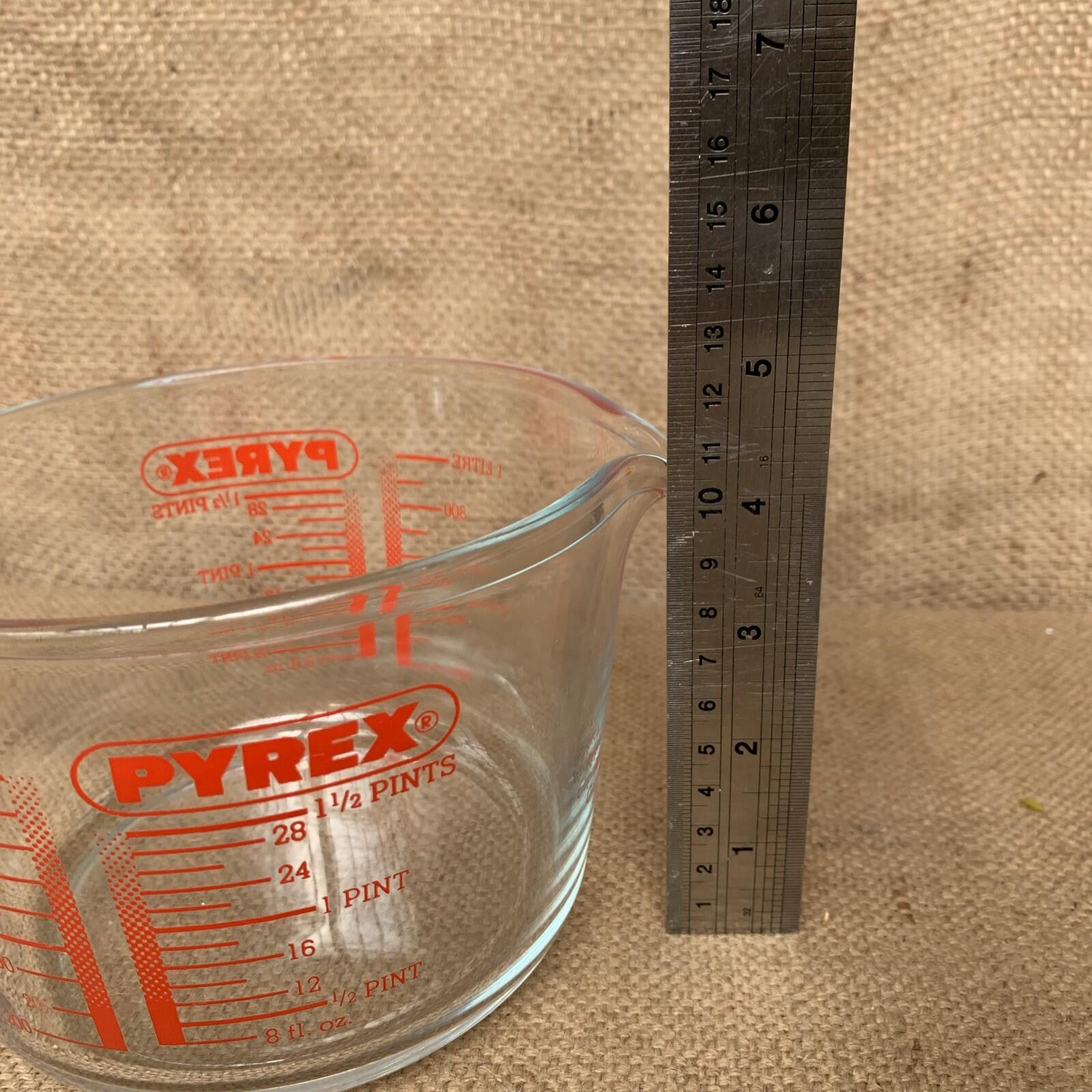 Pyrex 1 Litre Measuring Glass Jug Clear / Heatproof / Farmhouse / Cottage