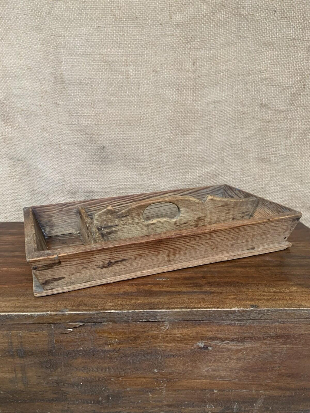 Vintage Pine Cutlery / Knife box / Butlers Tray - Kitchenalia - Farmhouse - Caddy