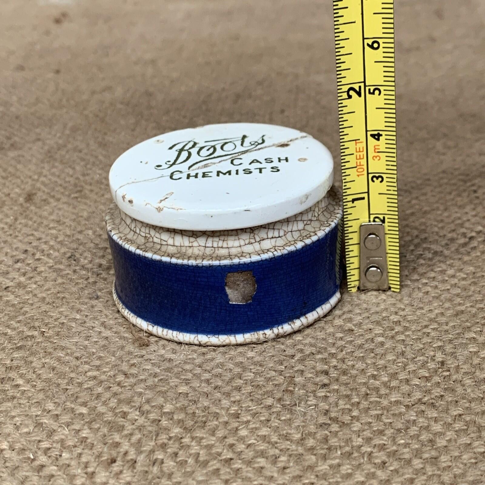 Vintage Boots Cash Chemist  Ceramic Pot Printed Lid
