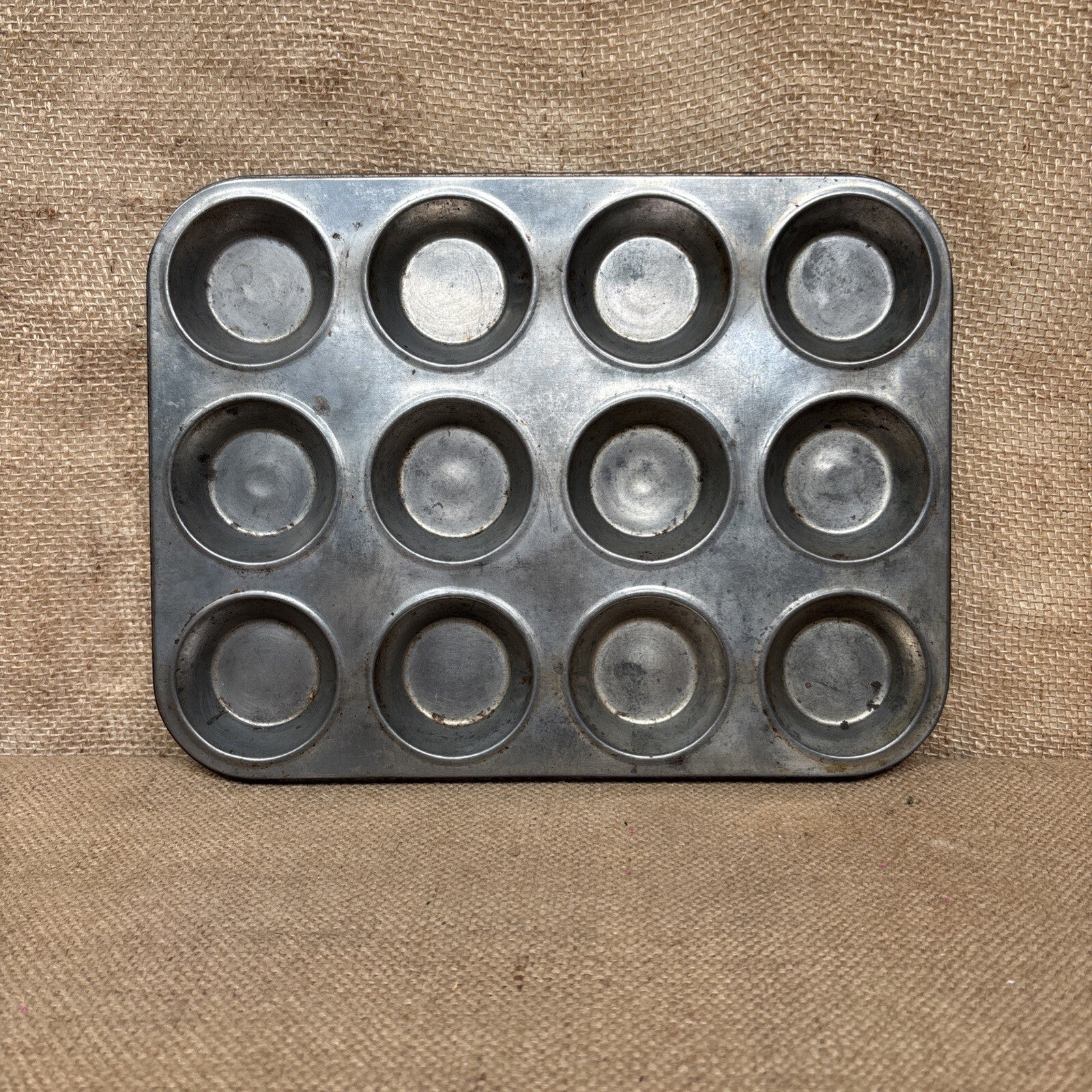 Vintage Metal Baking Tin - Kitchenalia - Tart - Muffin - Kitchenalia