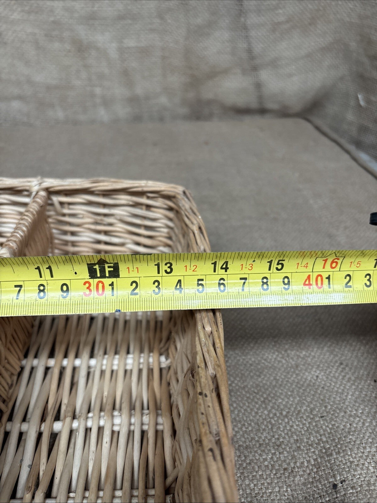 Vintage Cutlery Organiser - Wicker - Farmhouse