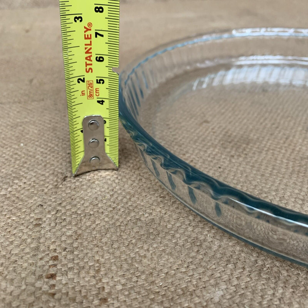 Vintage Pyrex Clear Glass Fluted 25cm Quiche  Flan Pie Dish