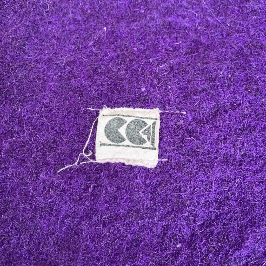 CC41 1940s Purple wool blanket WW2 Era homeware bed 160cm X 200cm