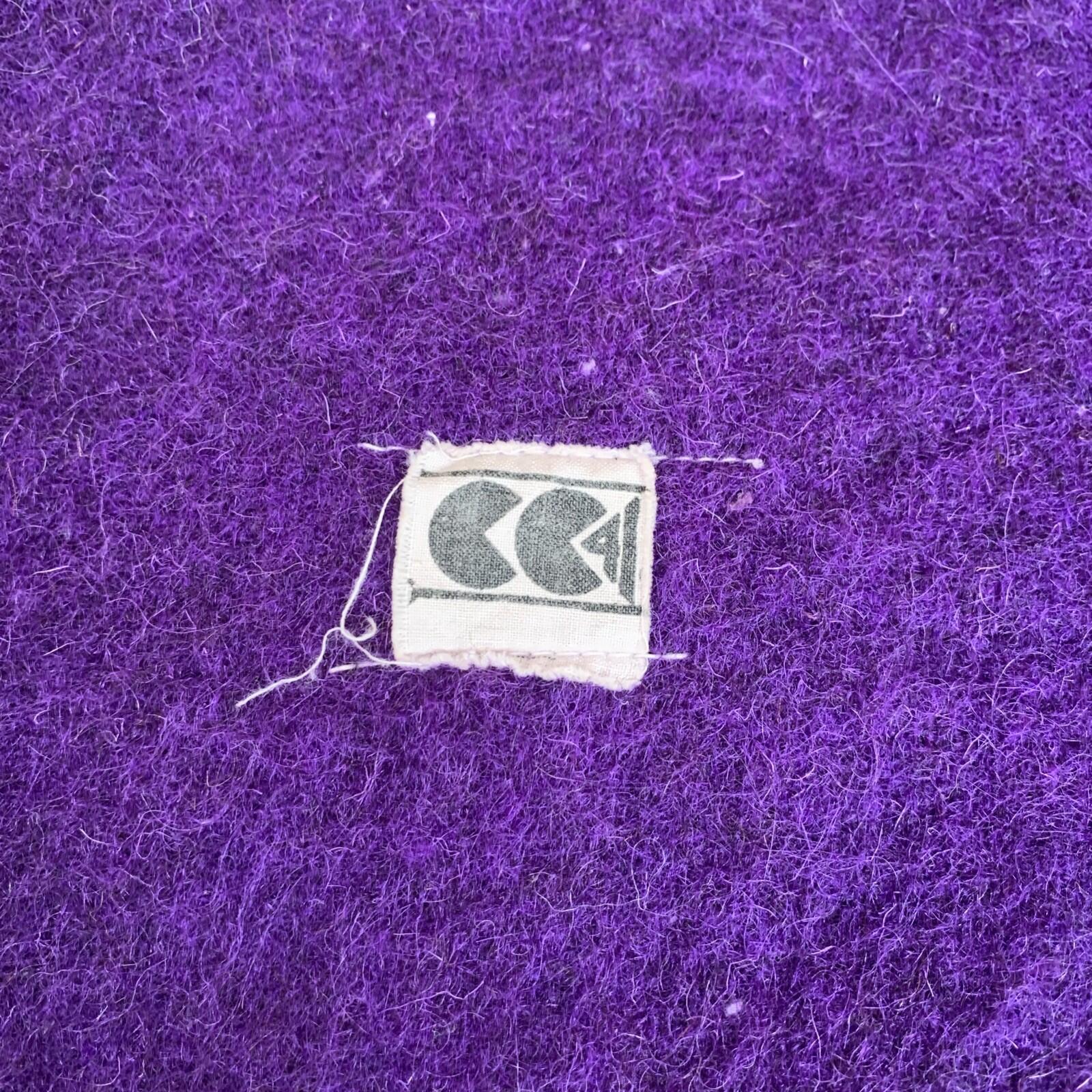 CC41 1940s Purple wool blanket WW2 Era homeware bed 160cm X 200cm