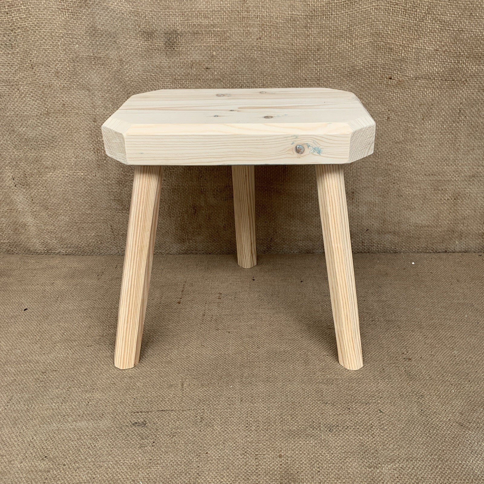 Three Leg Pine Stool - Farmhouse - Cottage - Plant Stand - Milking Stool