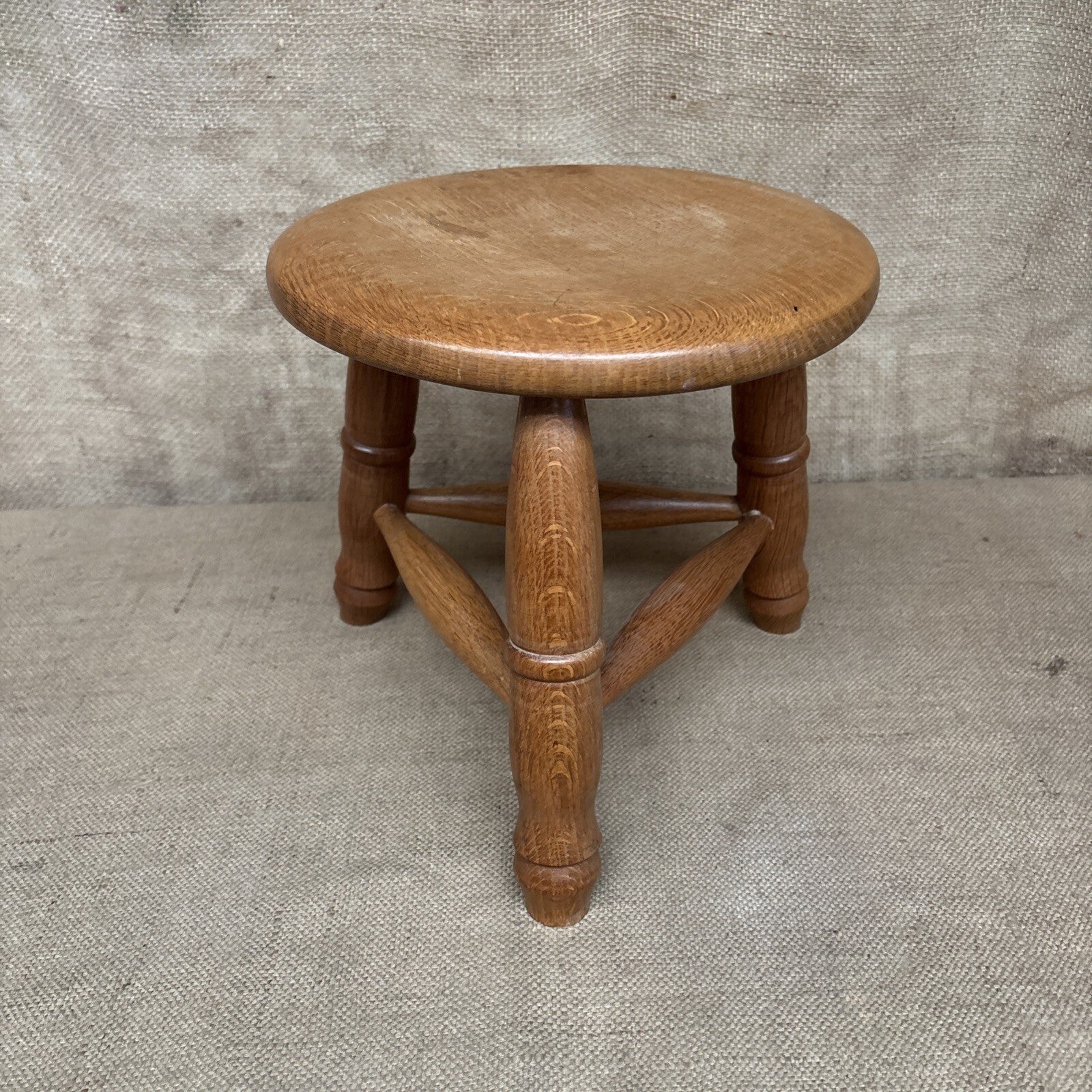 Vintage Stool - Oak - Three Leg - Farmhouse - Cottage Style - Rustic