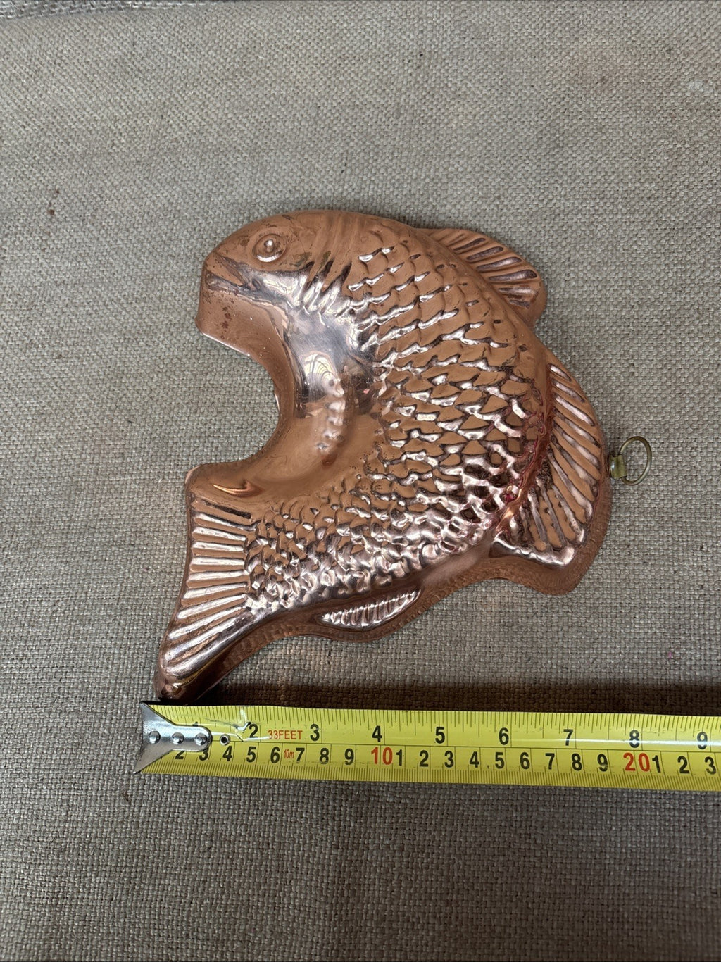 Vintage Copper Fish Mould - Tin Lined - Kitchenalia - Farmhouse