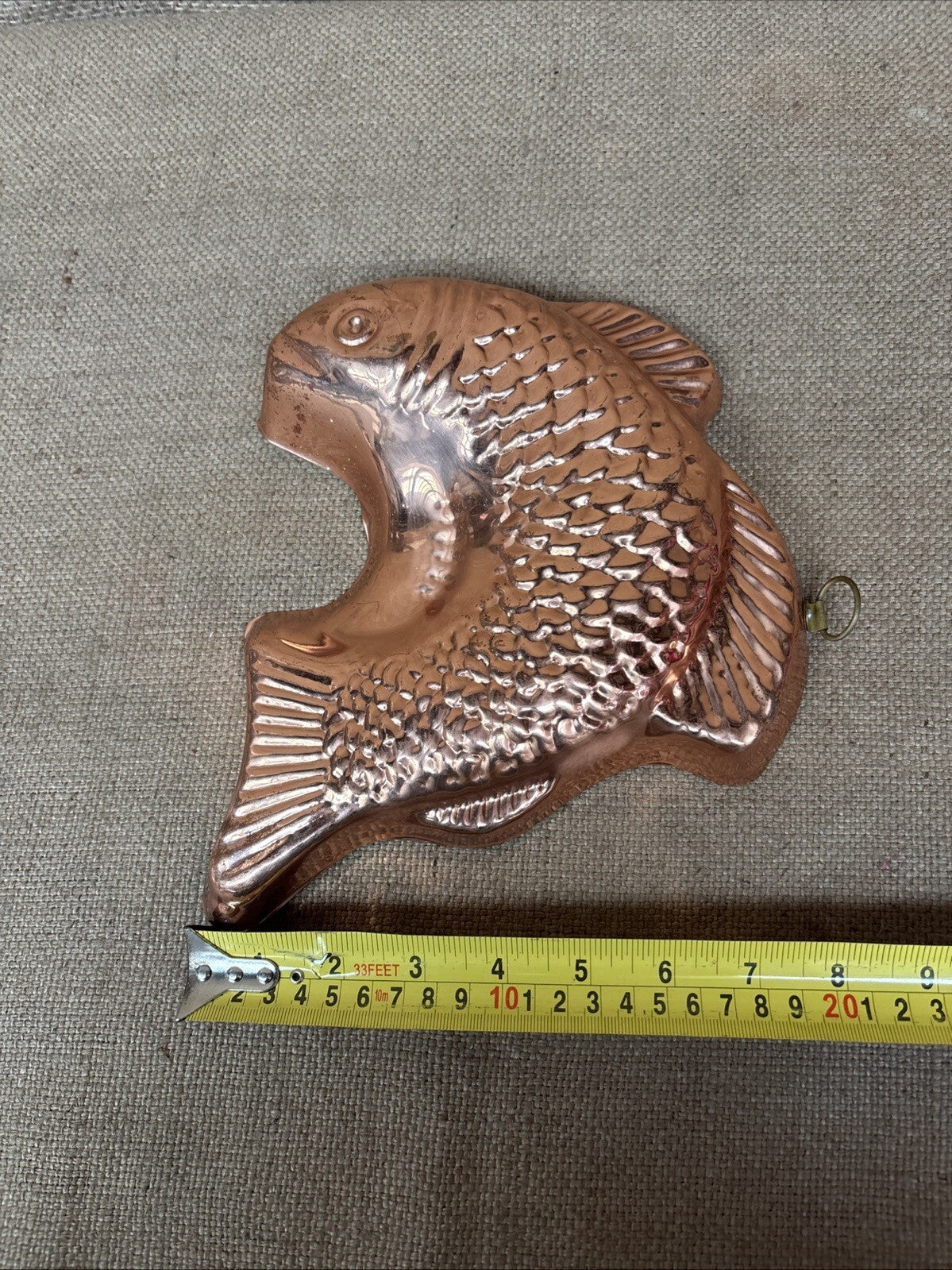 Vintage Copper Fish Mould - Tin Lined - Kitchenalia - Farmhouse