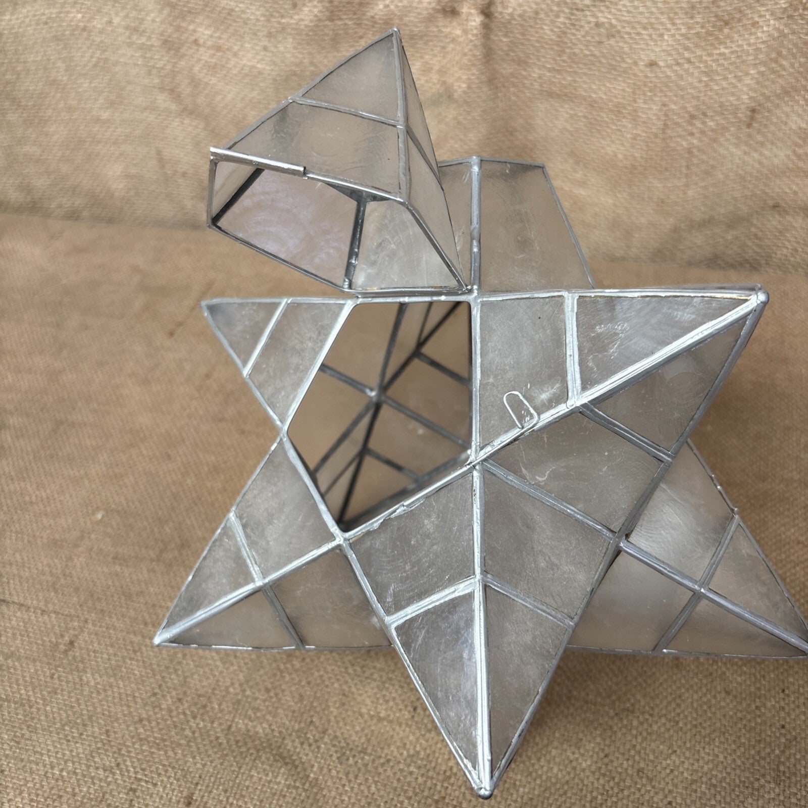 Capiz shell star pendant lampshade - Large - Vintage - Celestial