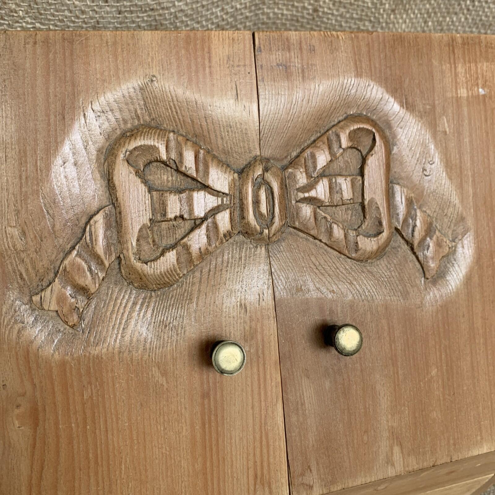 Carved Pine Writing / Stationery Box - Cottage - Rustic Home - Cottagecore