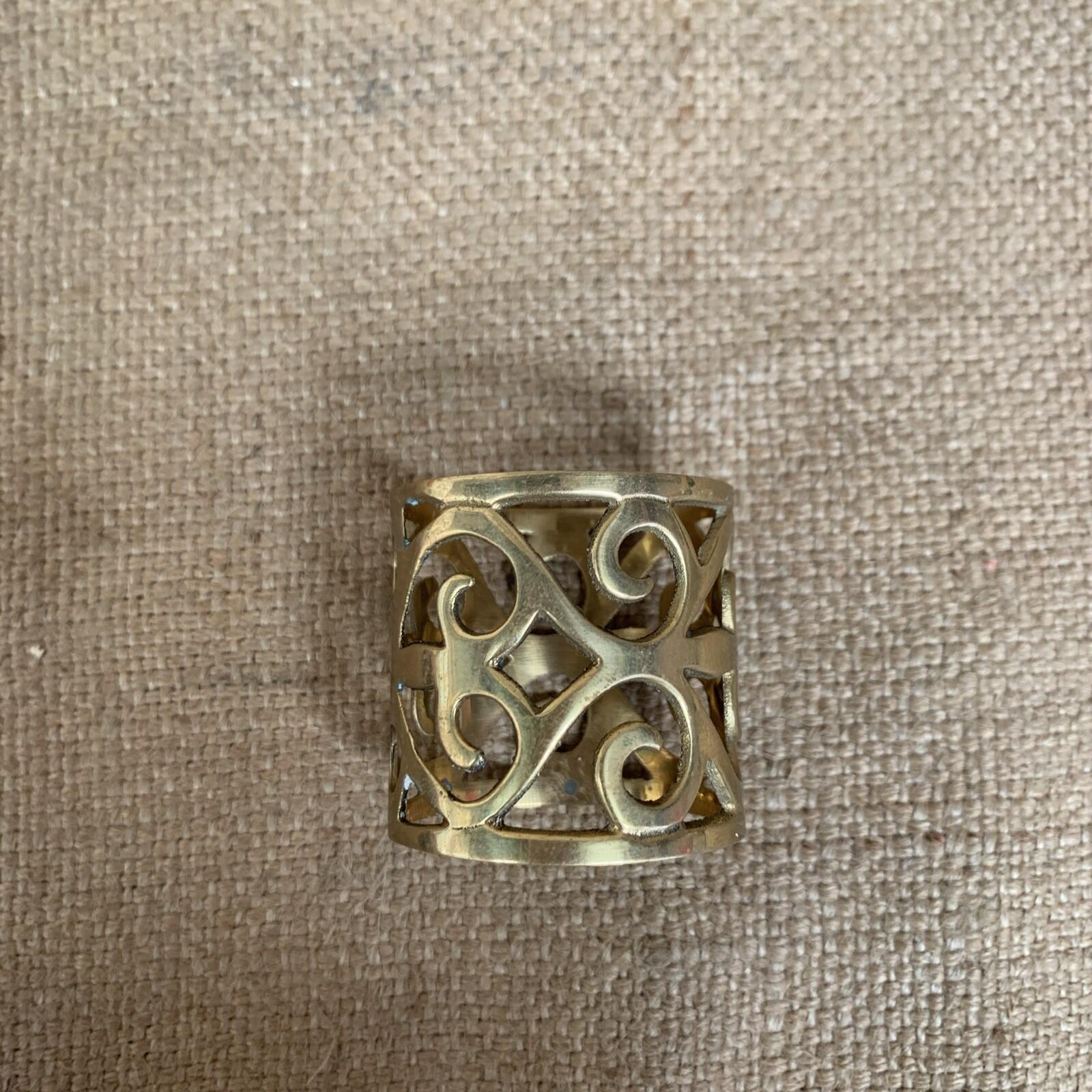 Vintage Brass Napkin Rings Set of 12