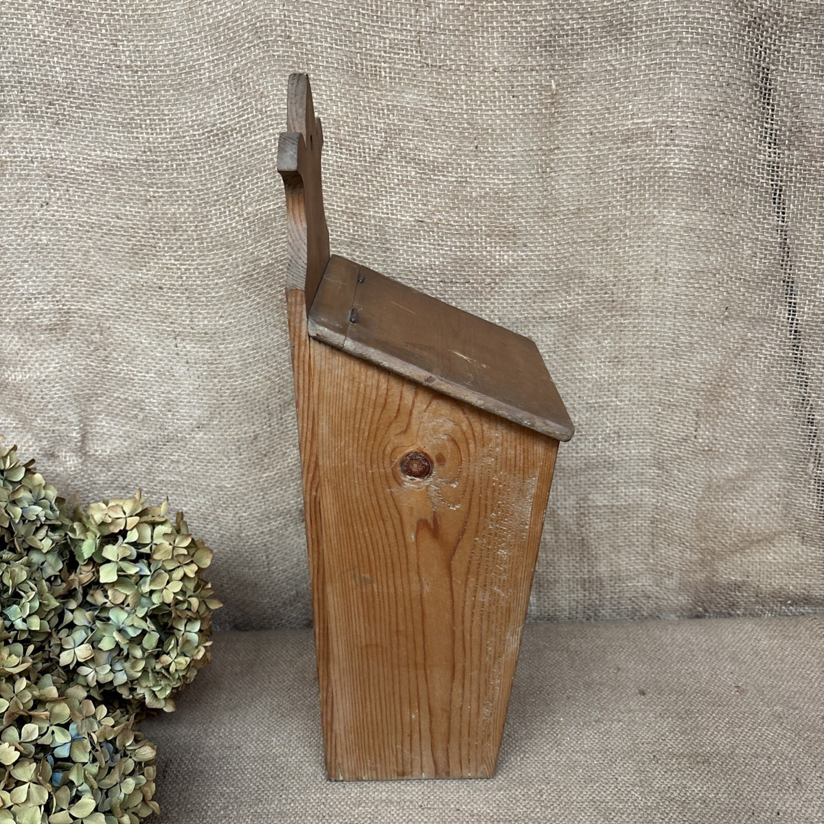 Antique Pine Candle Box - Wall Hanging - Farmhouse- Cottage