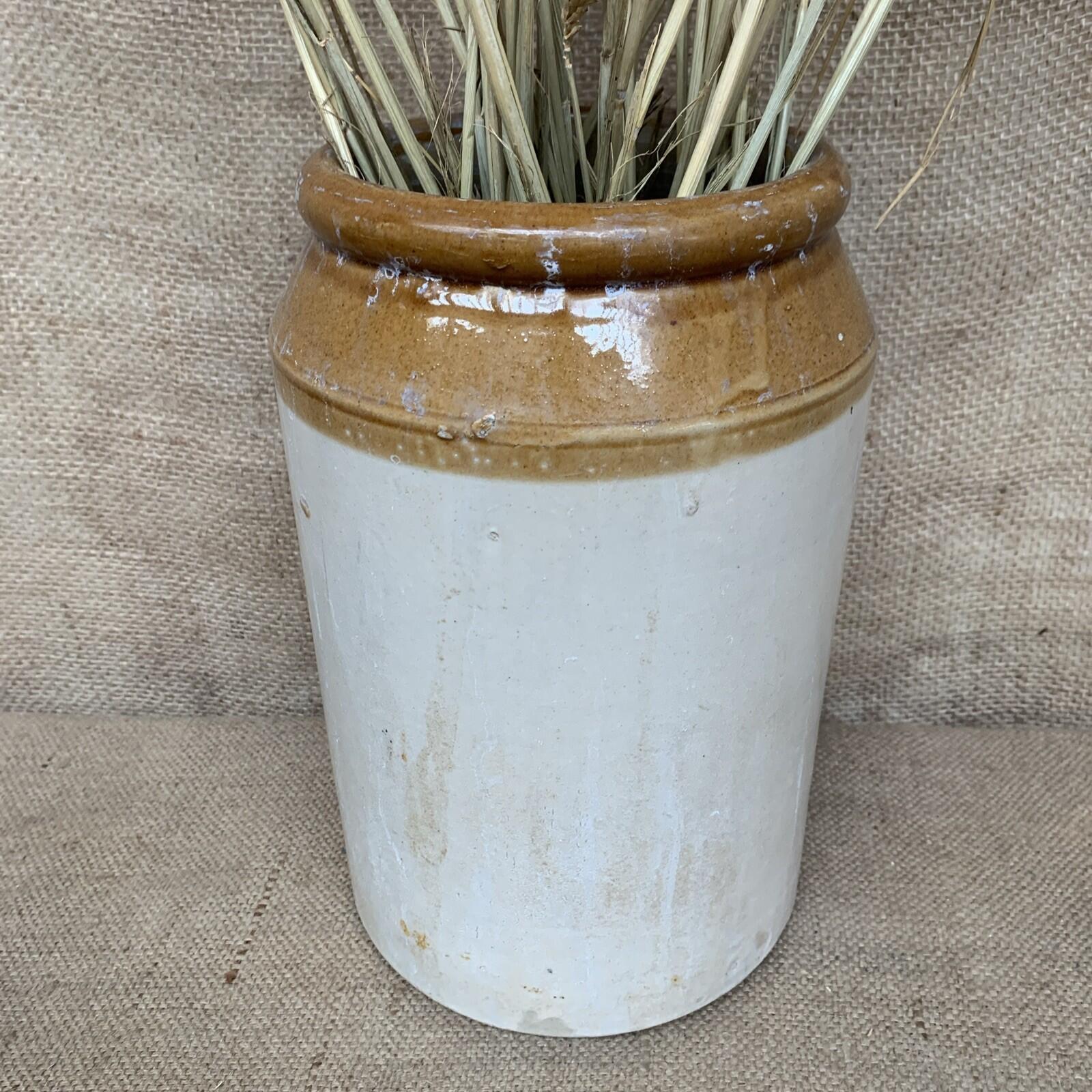 Vintage Large Stoneware Jar / Utensil Holder / Pickling Farmhouse Kitchen 28cm