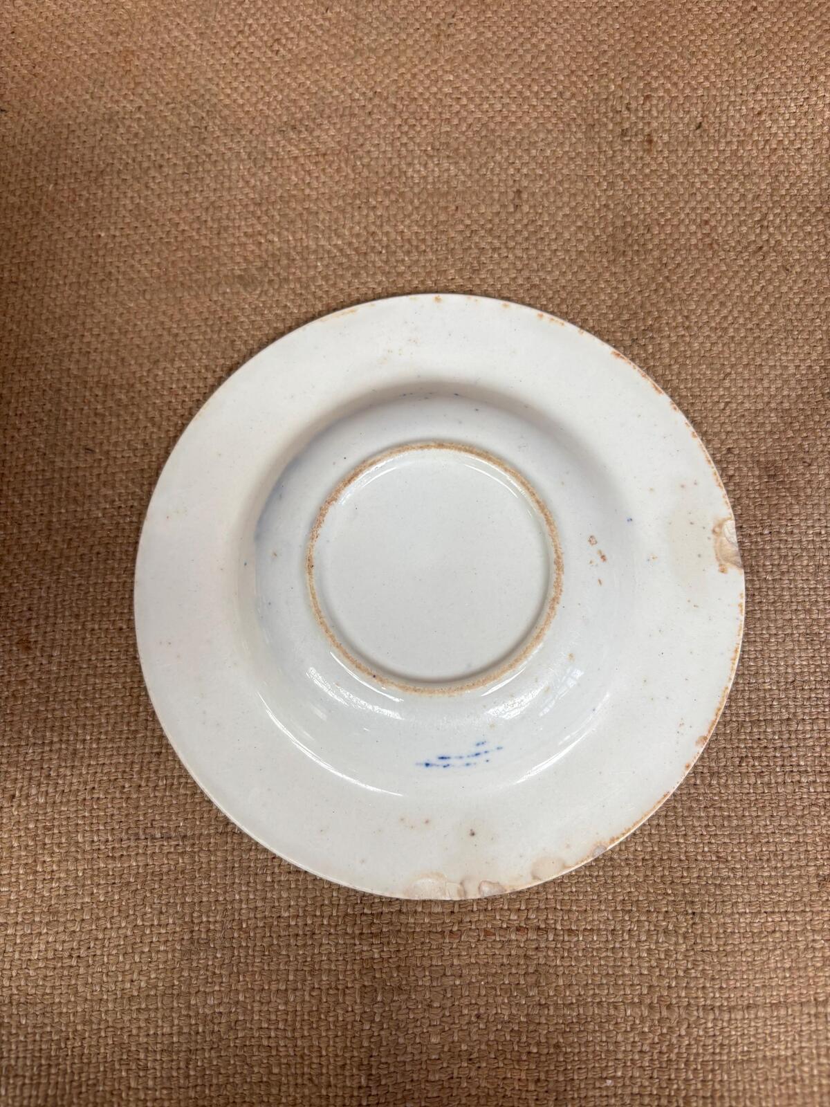 Antique Butter Plate - Ceramic - Willow Pattern - Blue and White - Kitchenalia
