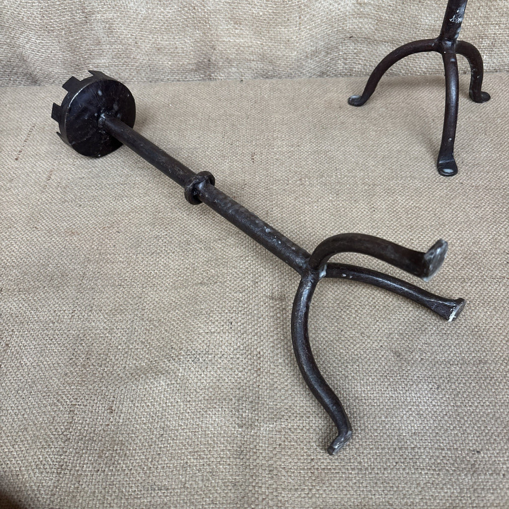 Wrought Iron Candle Holders - Pair - Gothic - Medieval Style - Pillar Candle