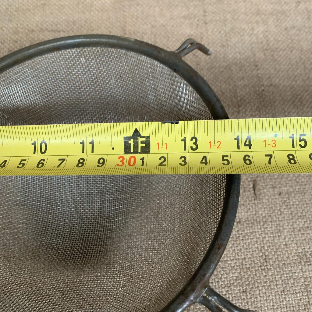 Vintage Kitchen Metal Seive With Handle & Lip - Kitchenalia