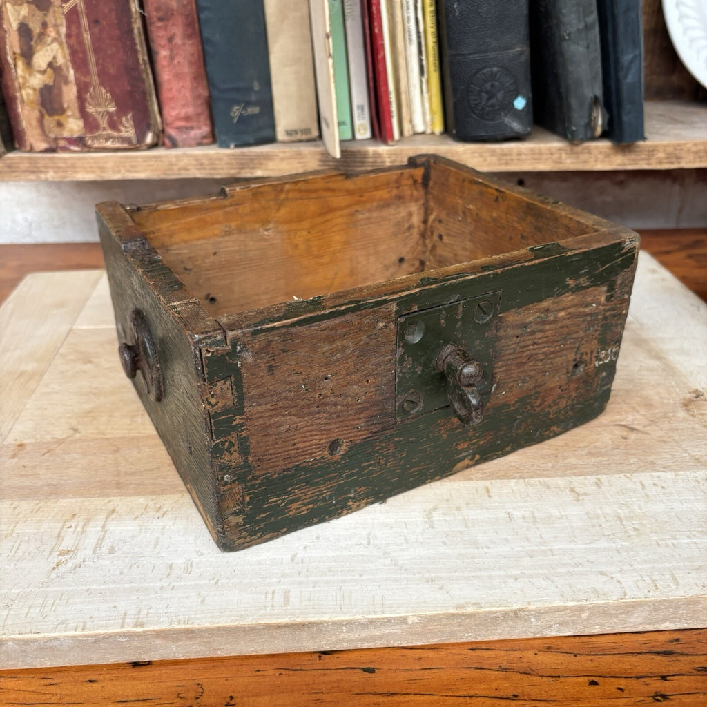 Vintage Wooden Storage Box - Military 1944 - Farmhouse - Cottage  Green or Brown