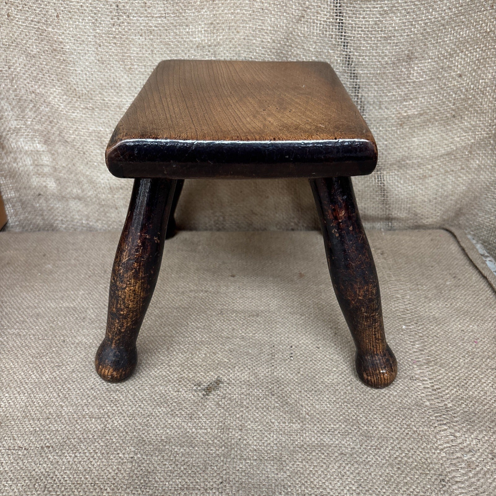 Antique Oak Stool - Farmhouse - Cottage - Plant Stand