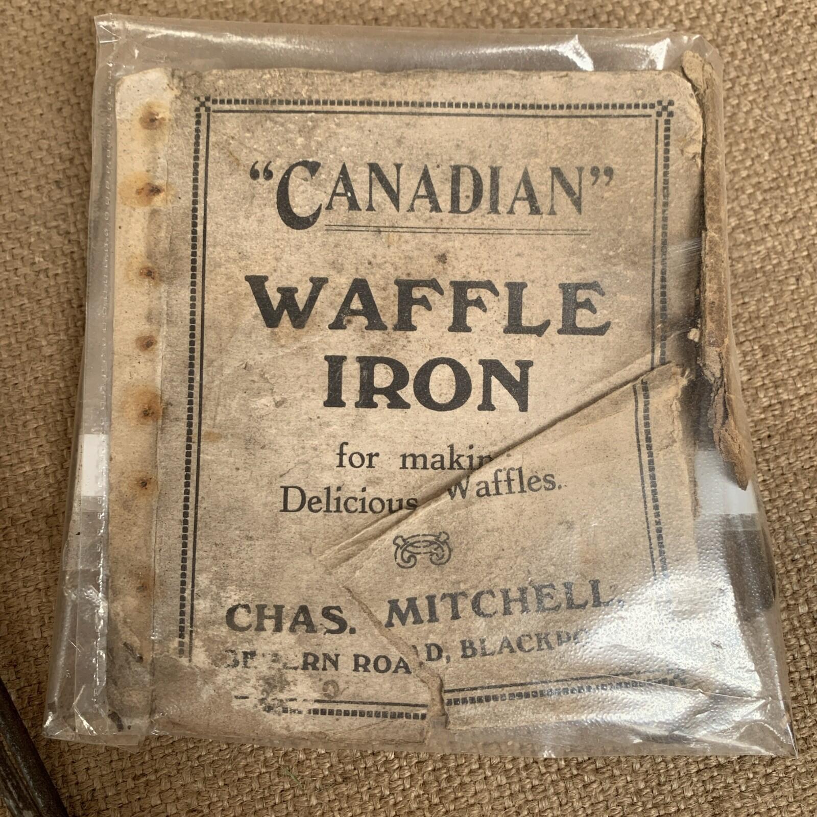 Antique Canadian Waffle Iron - British Made - Kitchenalia