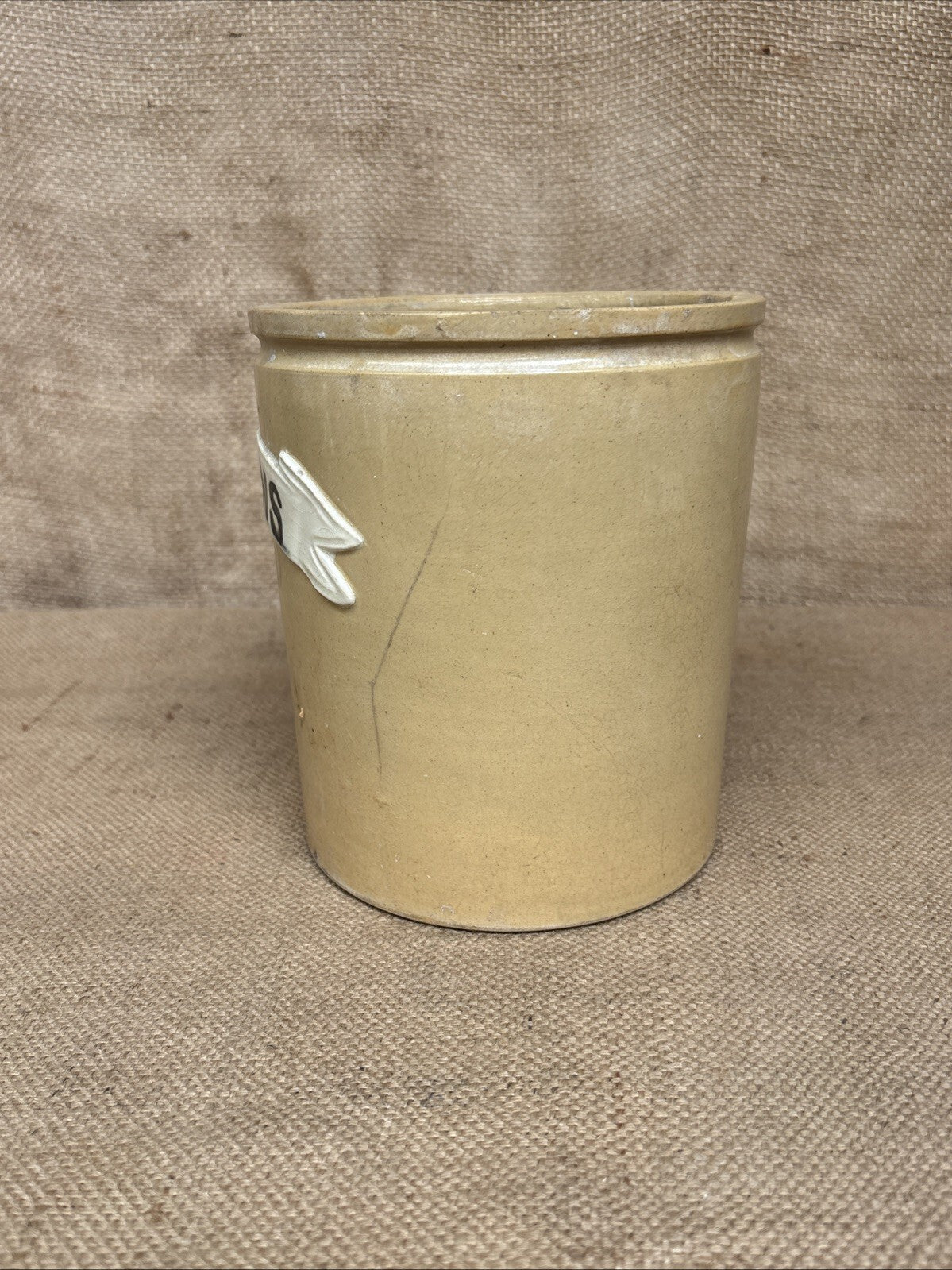 Antique Stoneware Raisins Storage Pot - No Lid - Kitchenalia - Bourne Denby