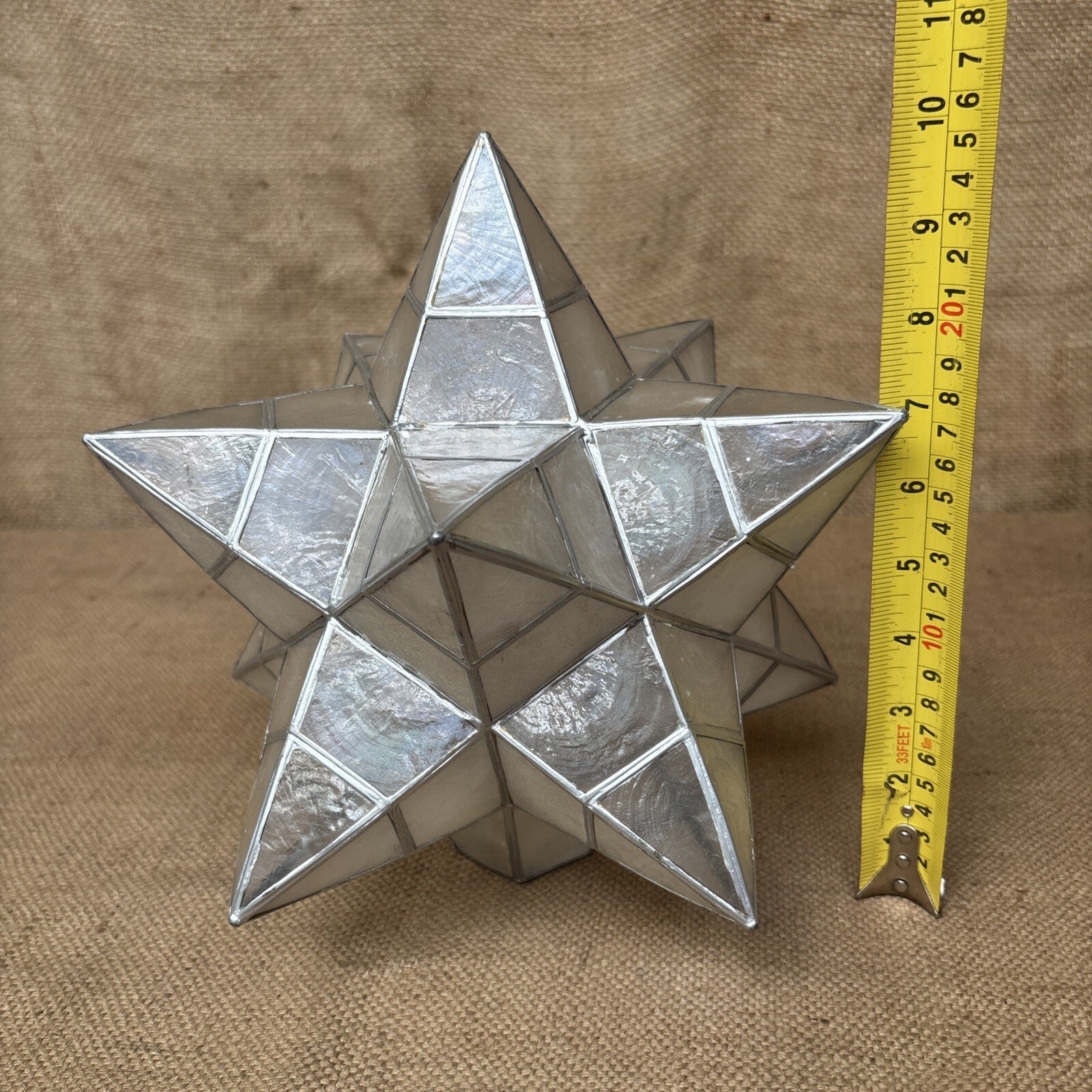 Capiz shell star pendant lampshade - Large - Vintage - Celestial