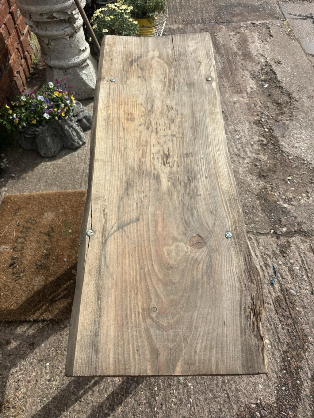 Rustic Table With Metal Base Sewing Machine