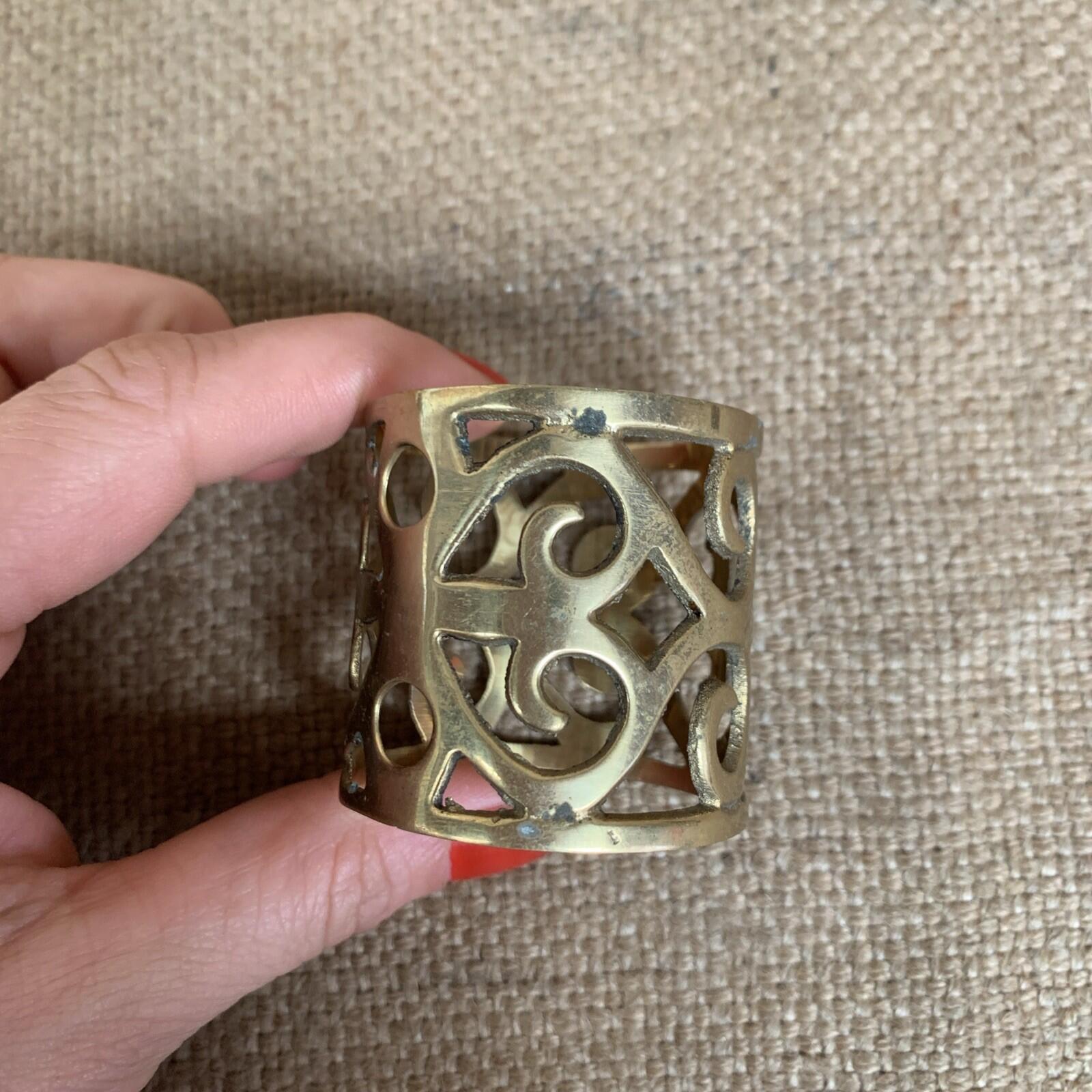 Vintage Brass Napkin Rings Set of 12