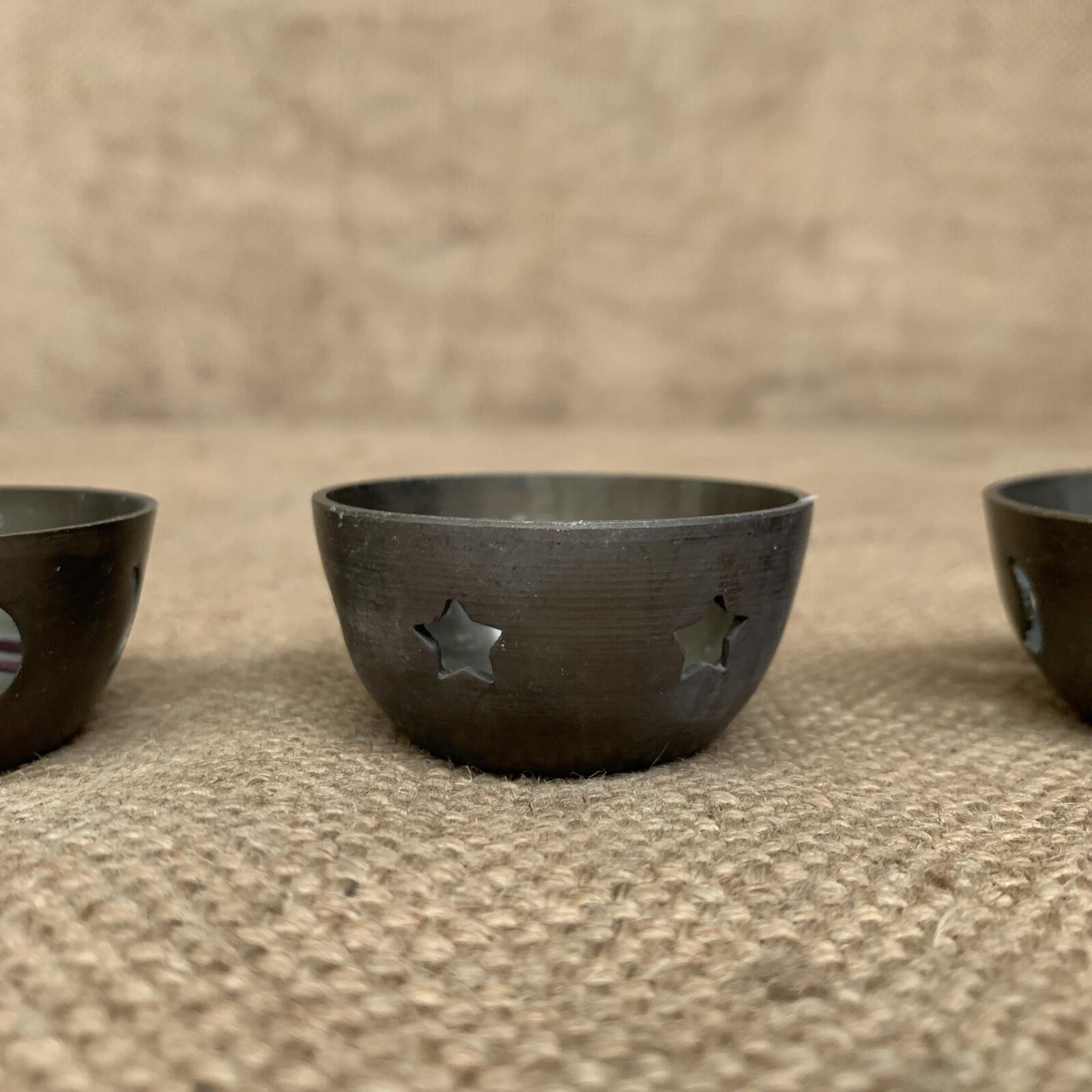 Brass Celestial Tea Light Holders X 3