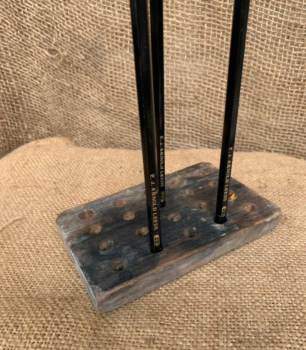 Wooden Pencil Holder - Artist - Rustic - Office - Vintage - Studio
