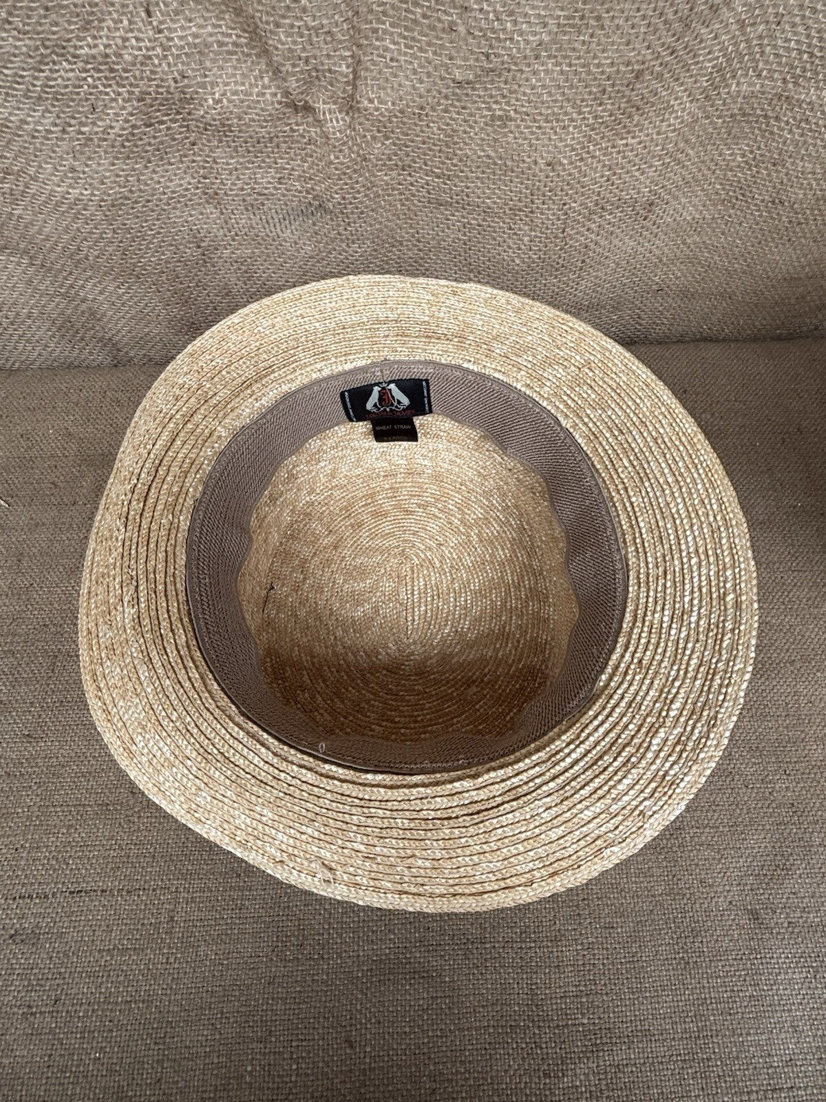 Jaxon & James Straw Boater Hat With Striped Band - Vintage Style