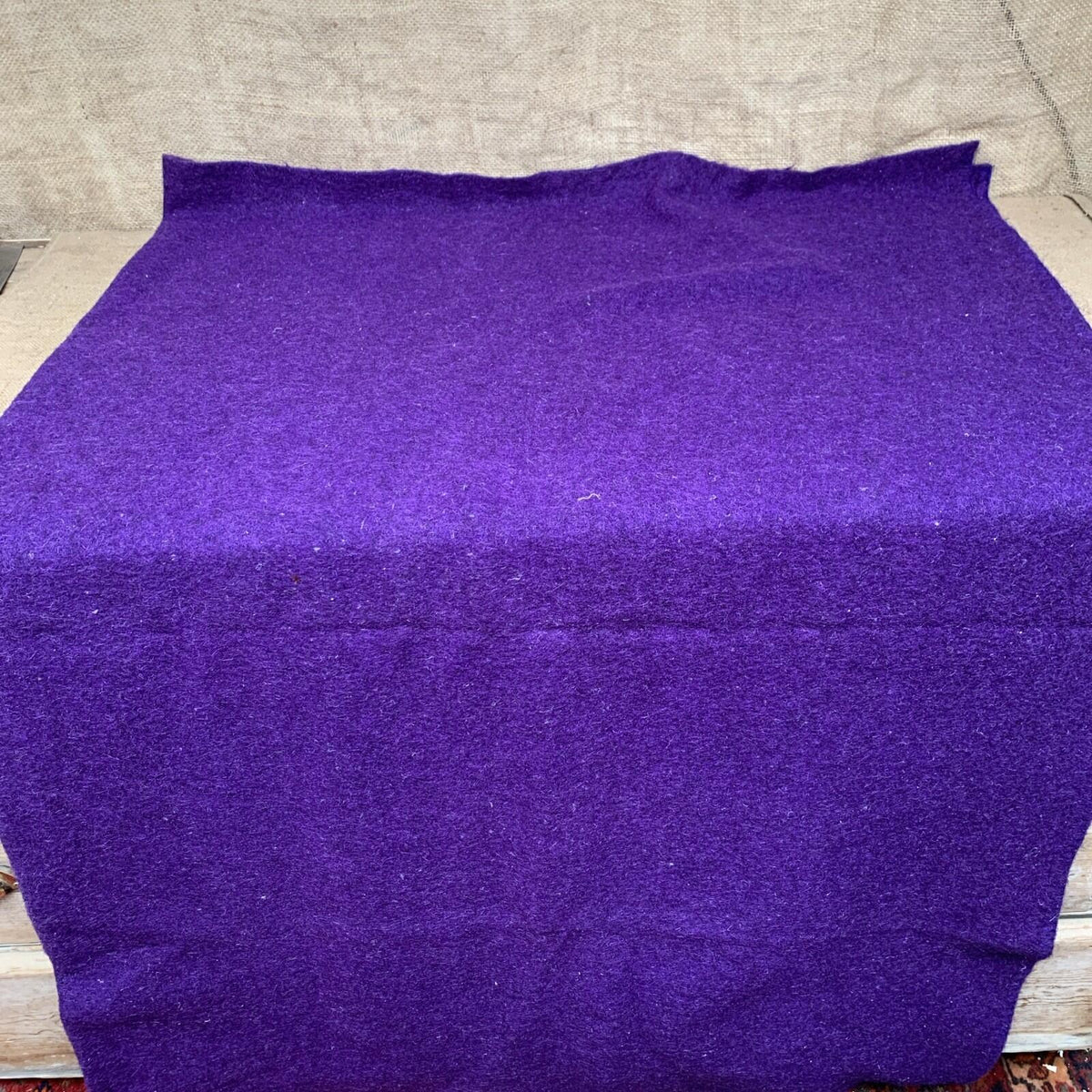 CC41 1940s Purple wool blanket WW2 Era homeware bed 160cm X 200cm #2