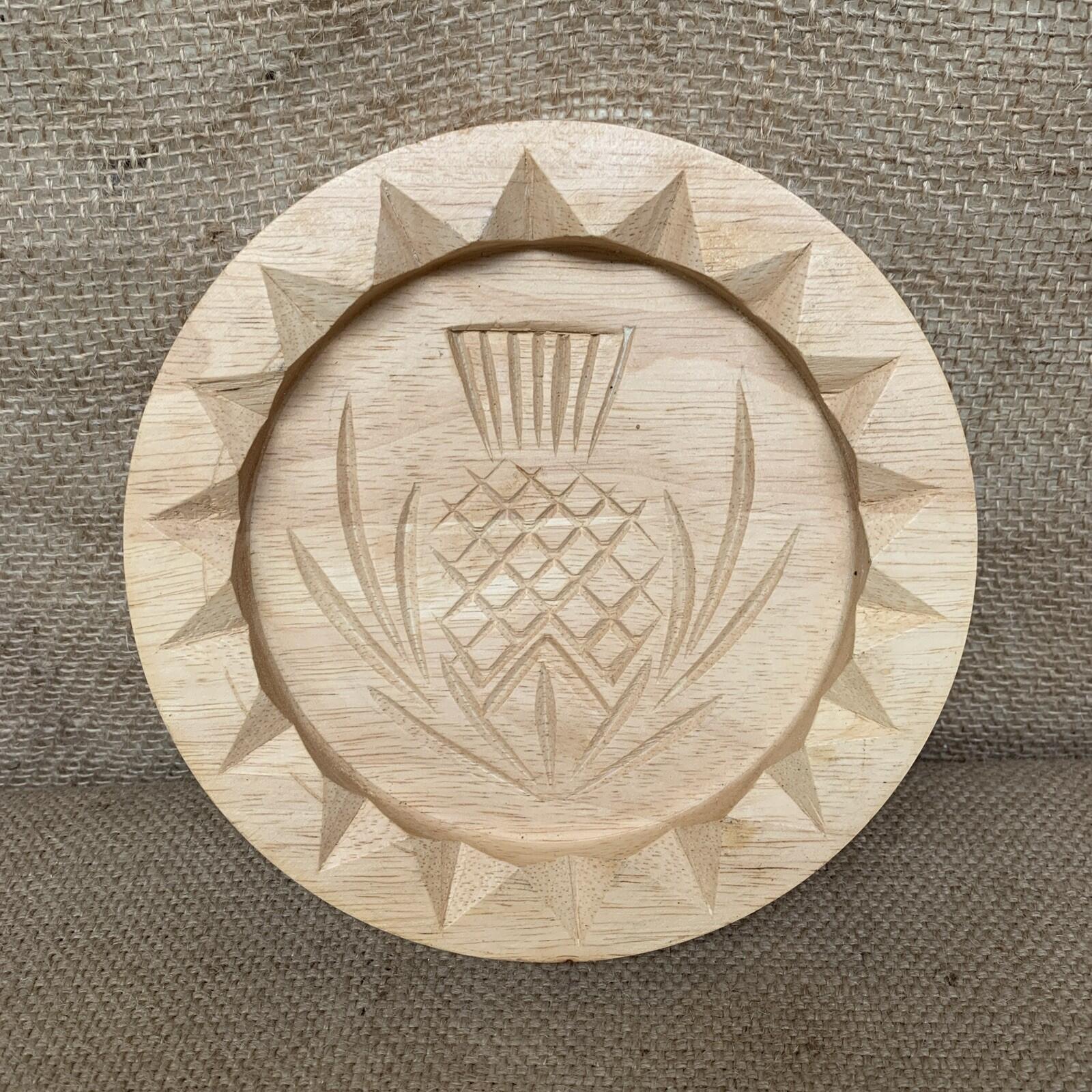 Vintage Wooden Scottish Shortbread Mould - Kitchenalia - Farmhouse - Cottage
