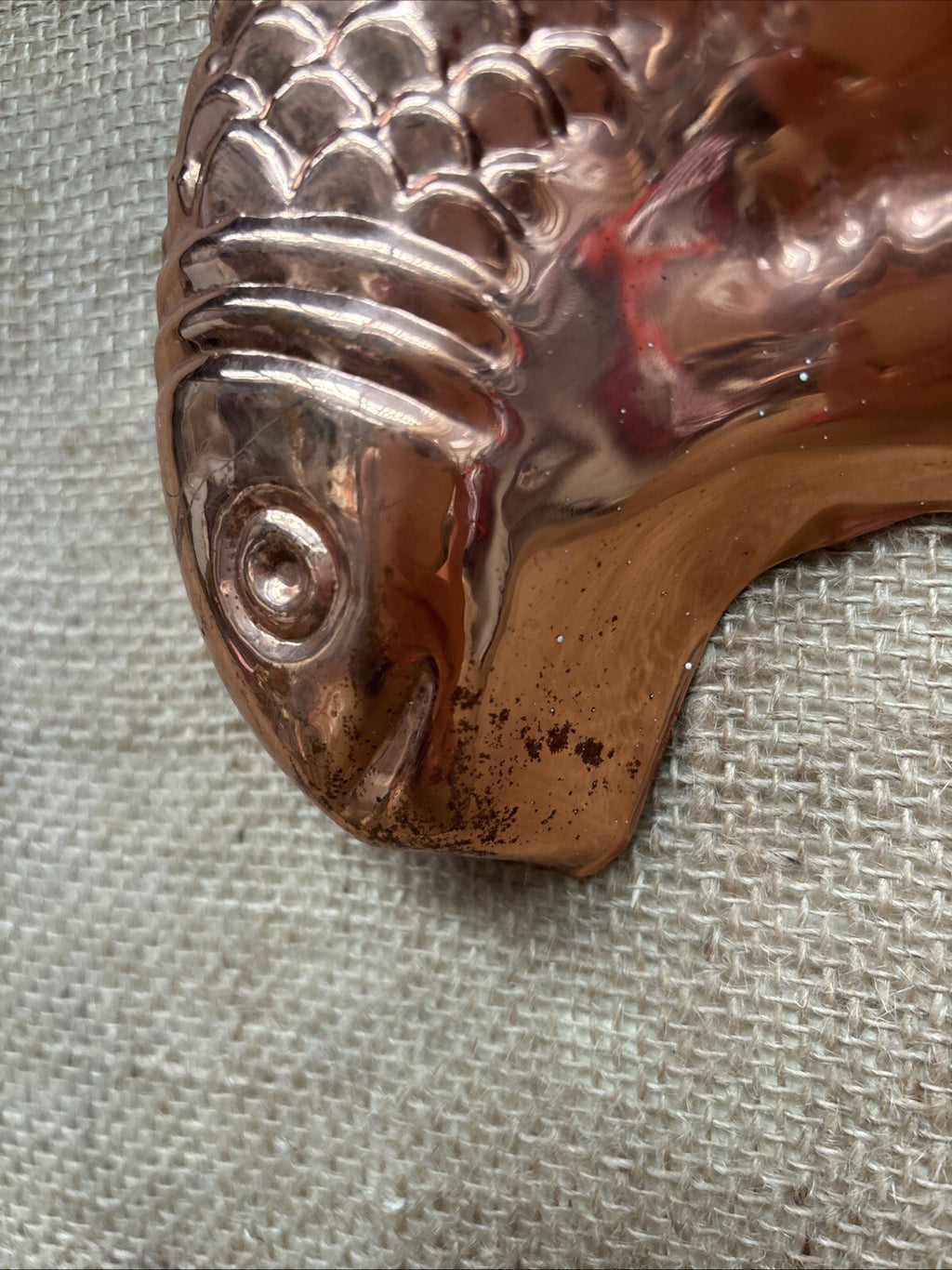 Vintage Copper Fish Mould - Tin Lined - Kitchenalia - Farmhouse