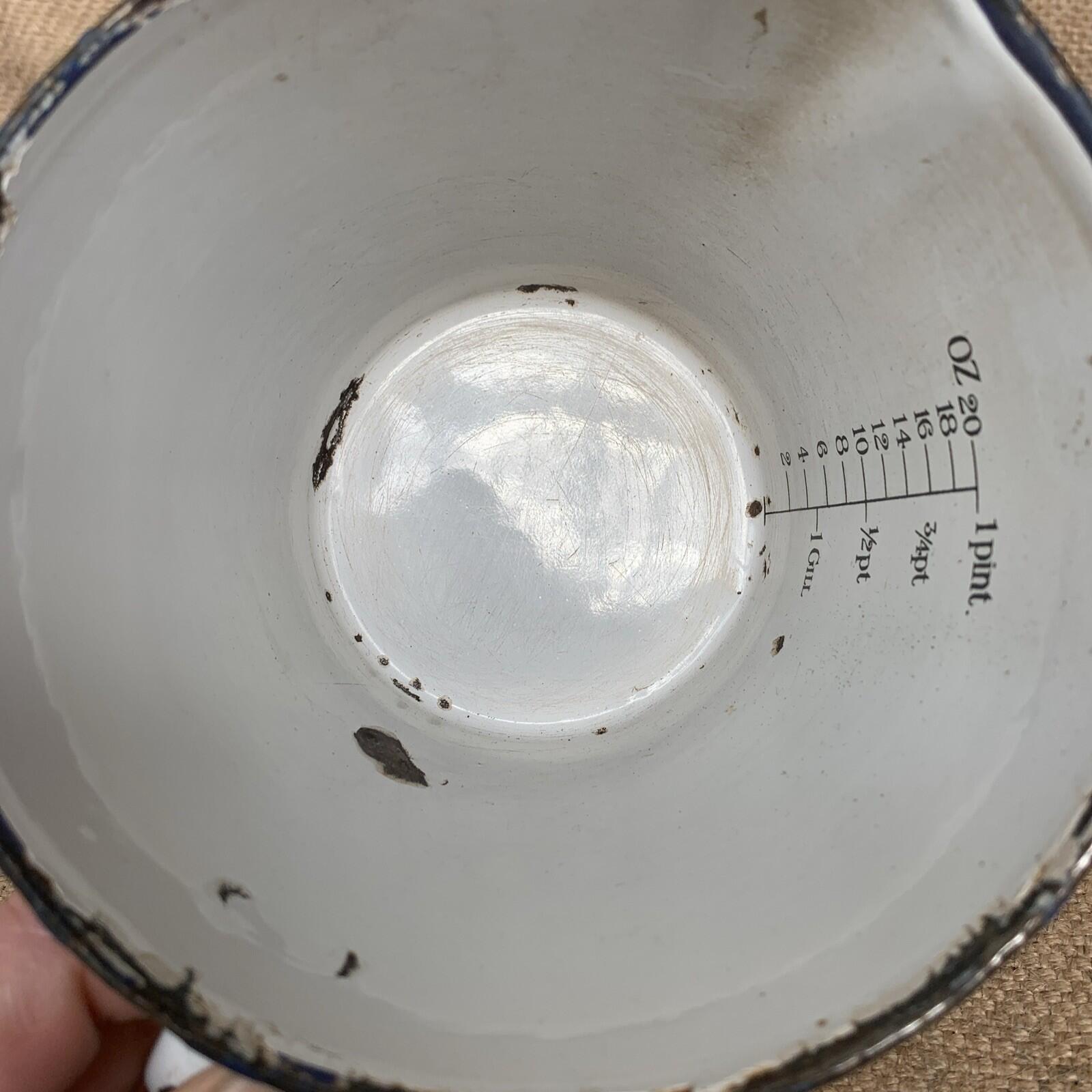Enamel Measuring Jug - Antique - Kitchenalia - Rustic Kitchen - Prop Only