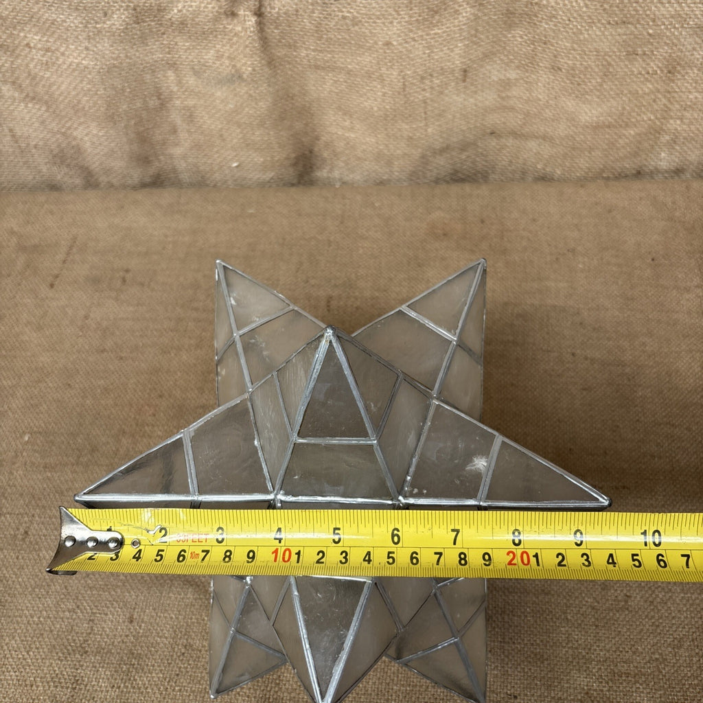 Capiz shell star pendant lampshade - Large - Vintage - Celestial