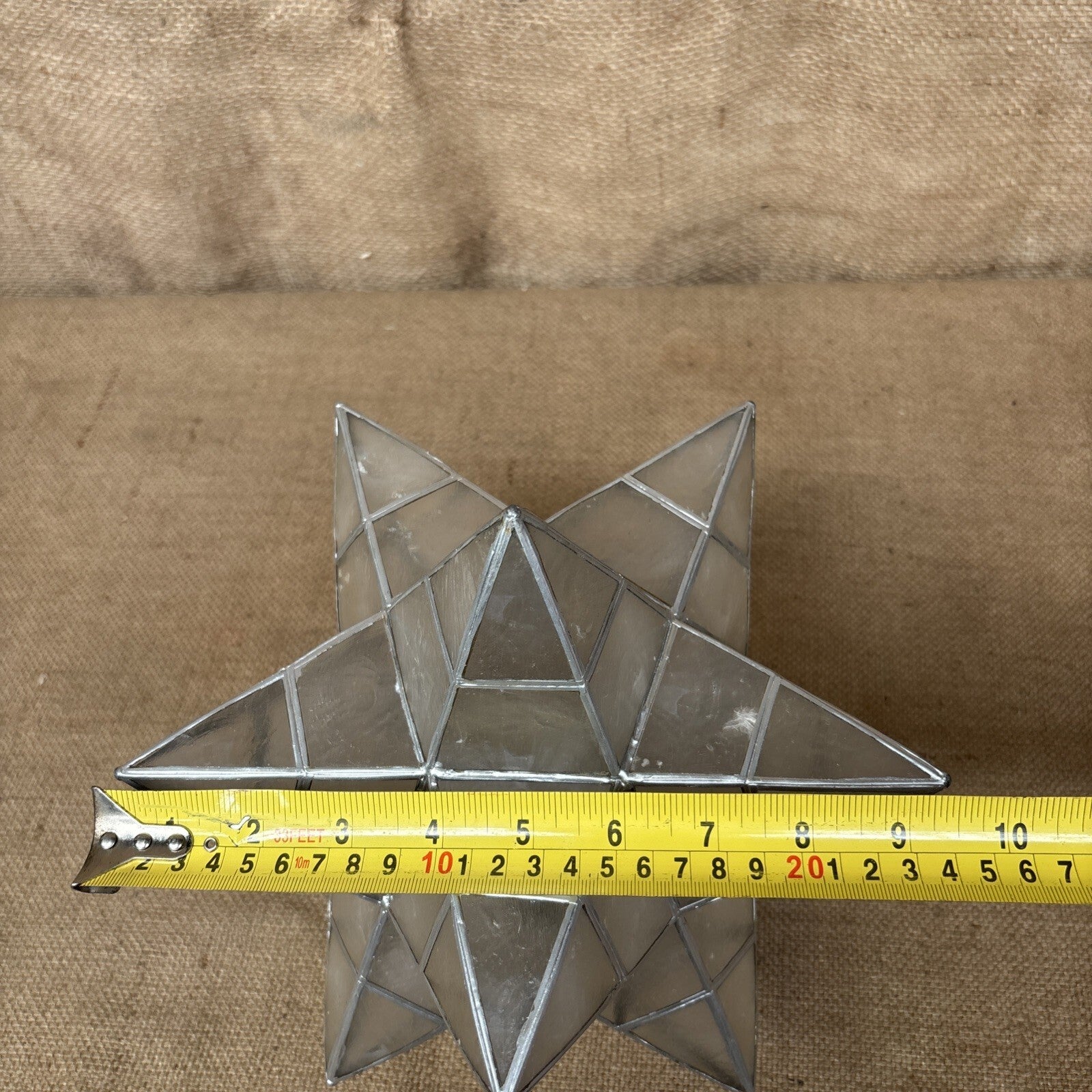Capiz shell star pendant lampshade - Large - Vintage - Celestial
