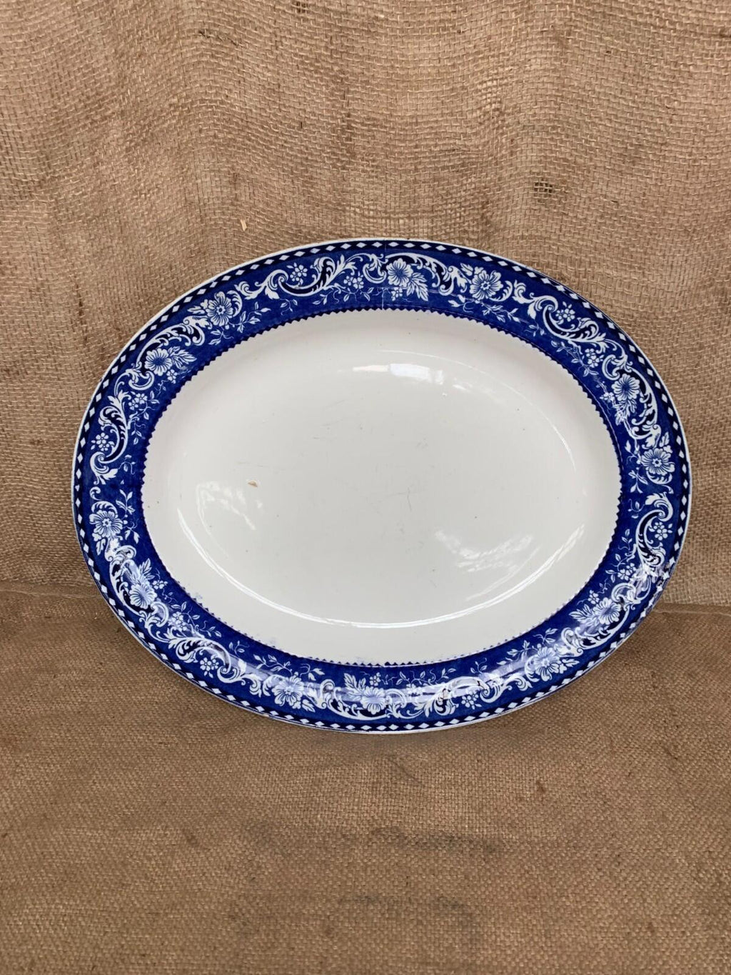 Large Alfred Meakin Oval Platter - Leighton - Blue & White - Farmhouse - Cottage