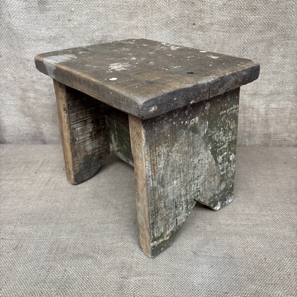 Rustic Stool - Wooden - Waxed Finish - Cottage - Farmhouse