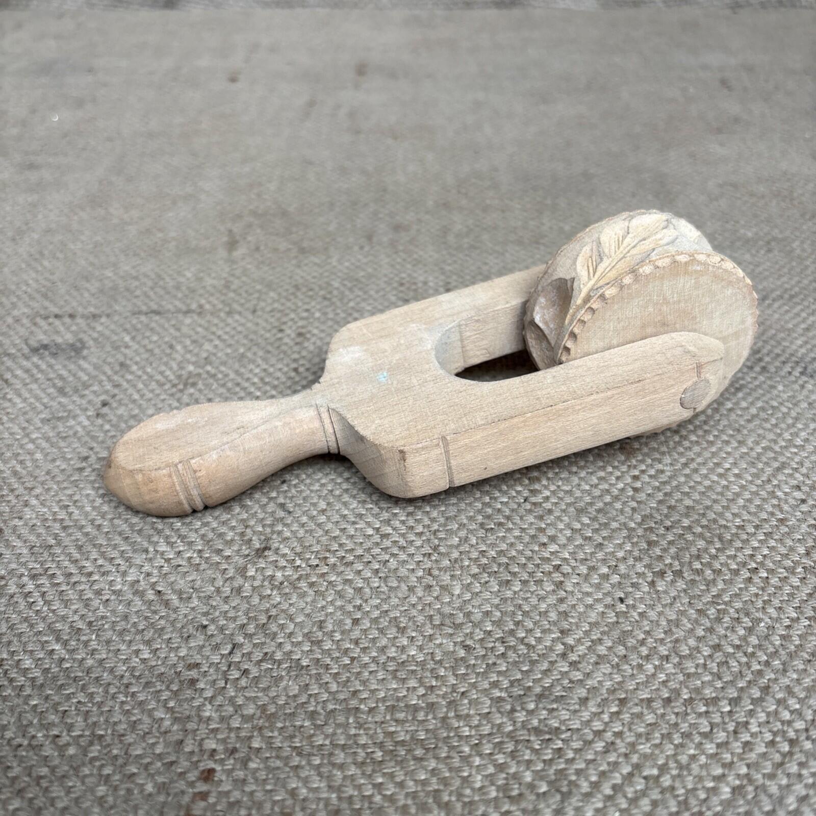 Carved Wooden Butter / Pastry Rolling Mould - Butter Stamp - Kitchenalia - Dairy