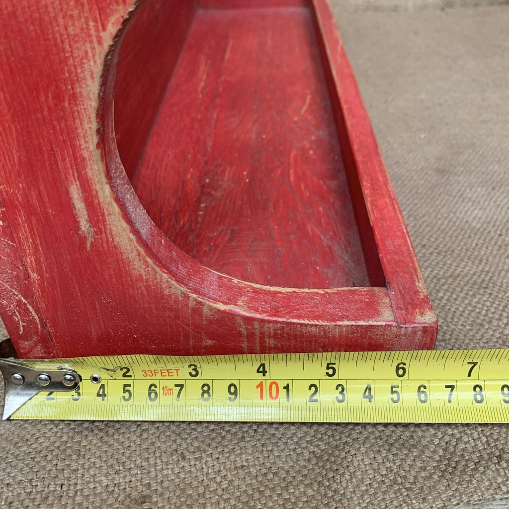 Rustic Pine Shelf - Painted Red - Free Standing Or Wall hanging